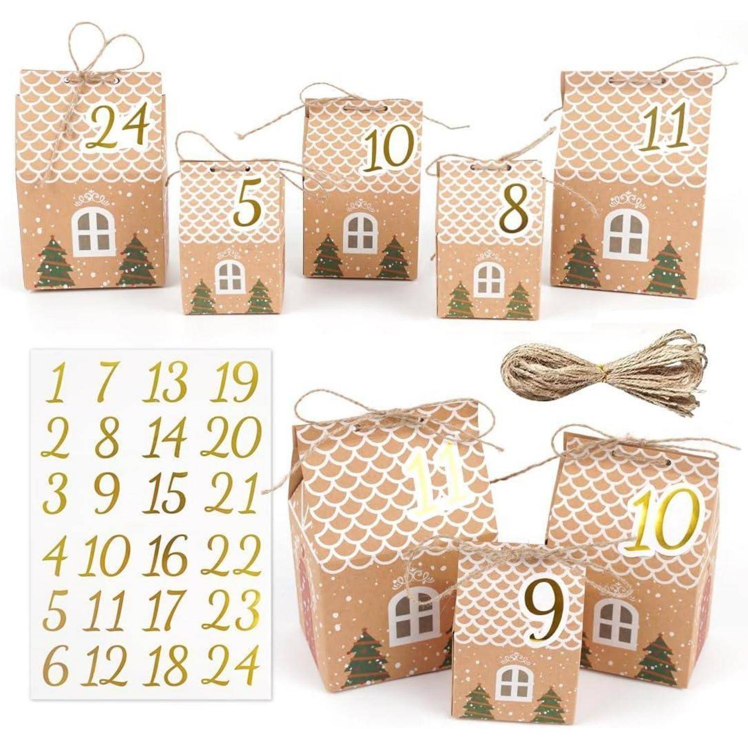 Adventskalender zum Befüllen Häuser 24 Boxen 3 Größen