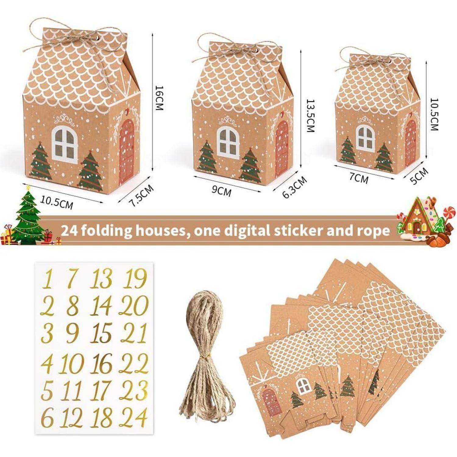 Adventskalender zum Befüllen Häuser 24 Boxen 3 Größen
