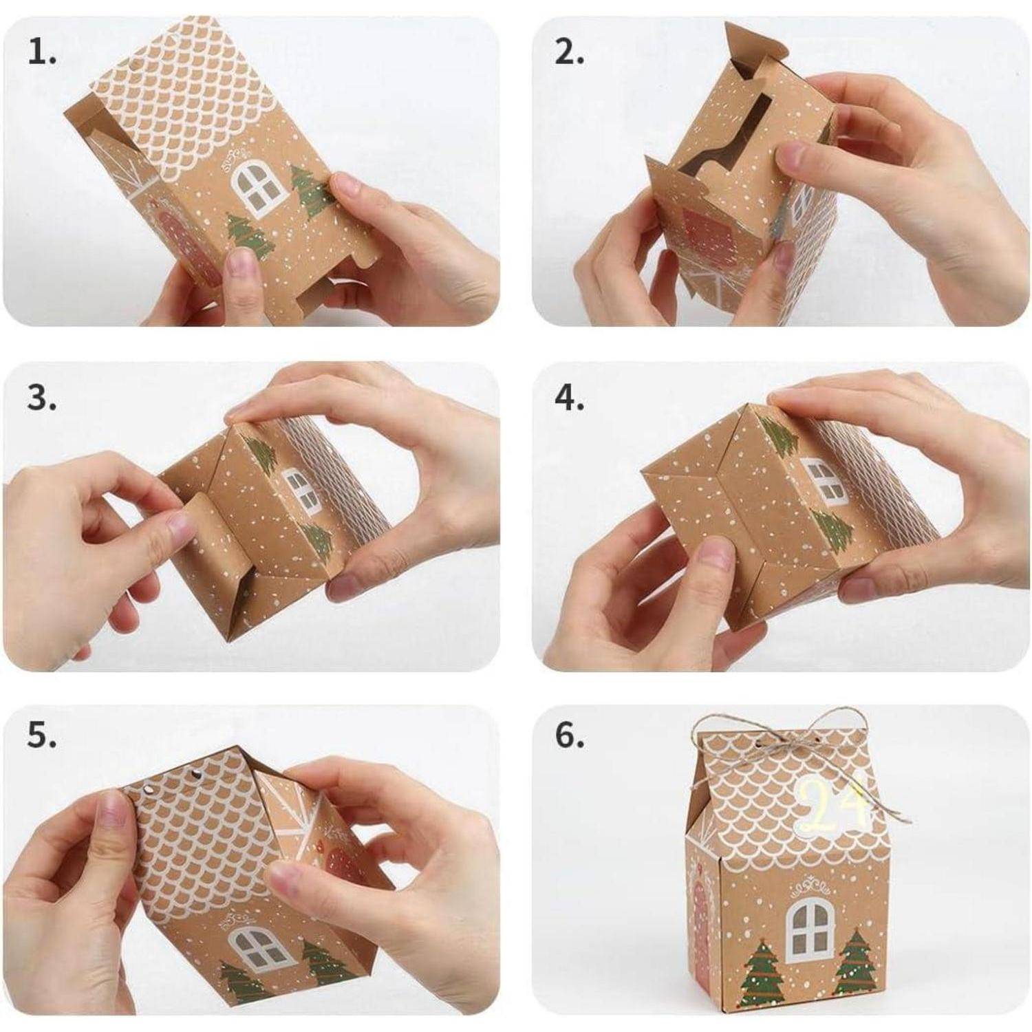 Adventskalender zum Befüllen Häuser 24 Boxen 3 Größen