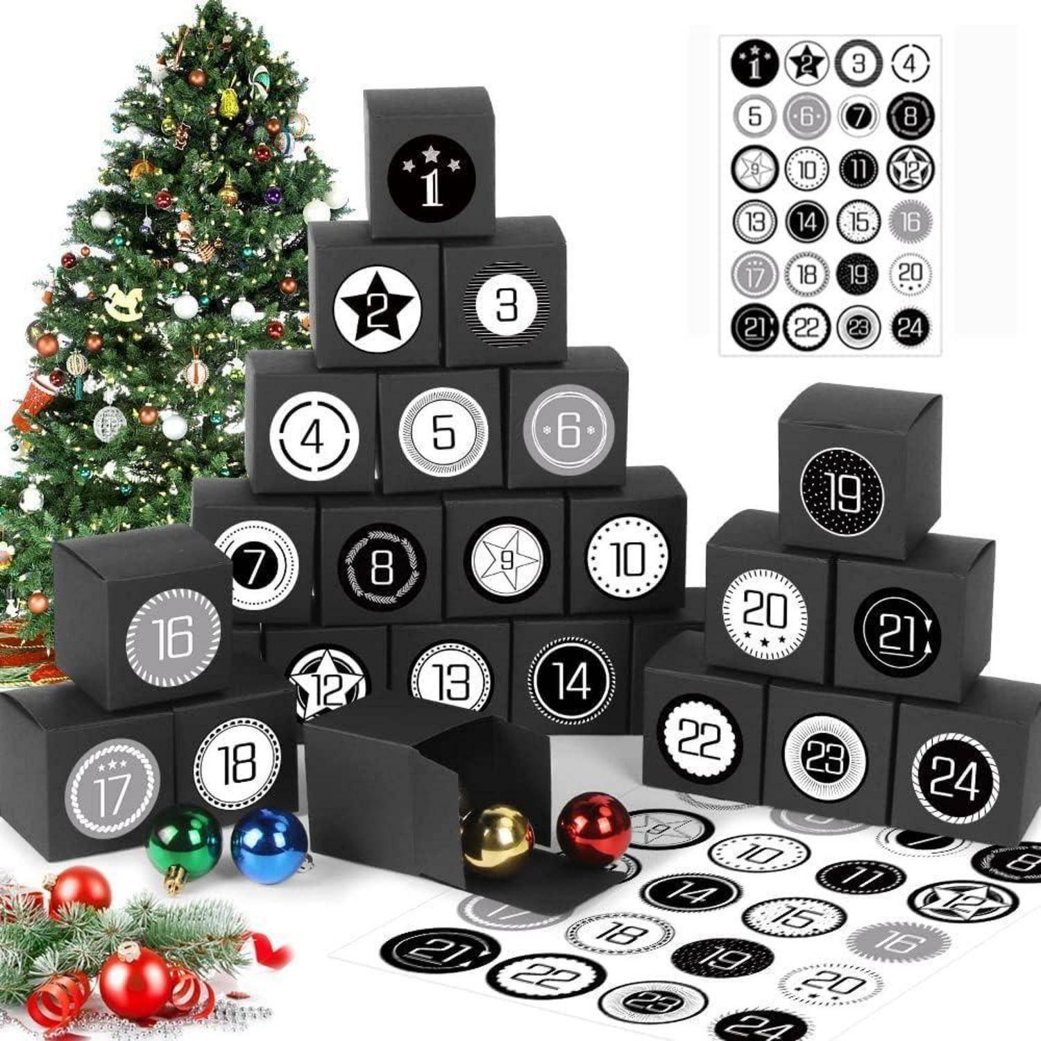 Adventskalender zum Befüllen 24 Schachteln DIY Geschenkboxen mit