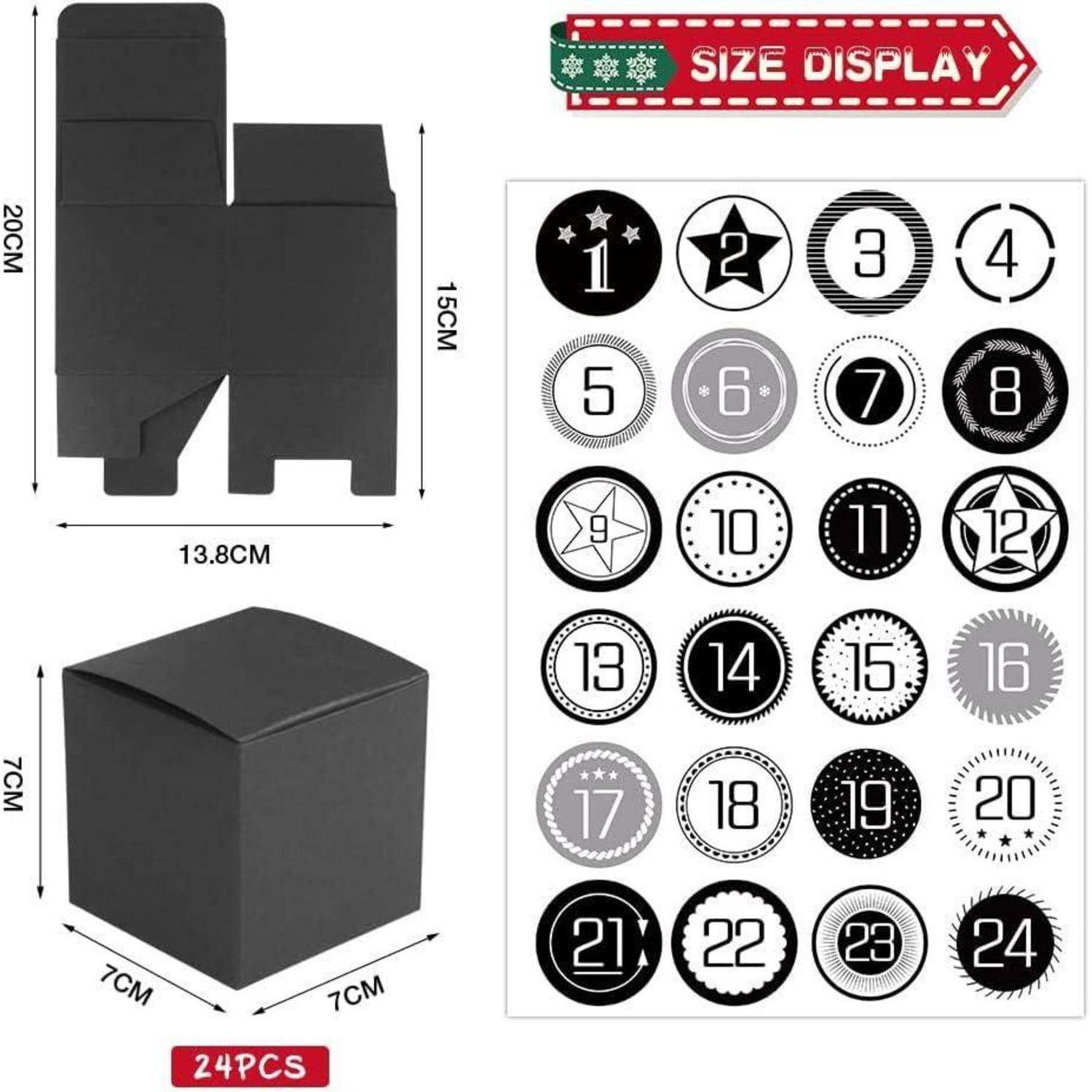 Adventskalender zum Befüllen 24 Schachteln DIY Geschenkboxen mit