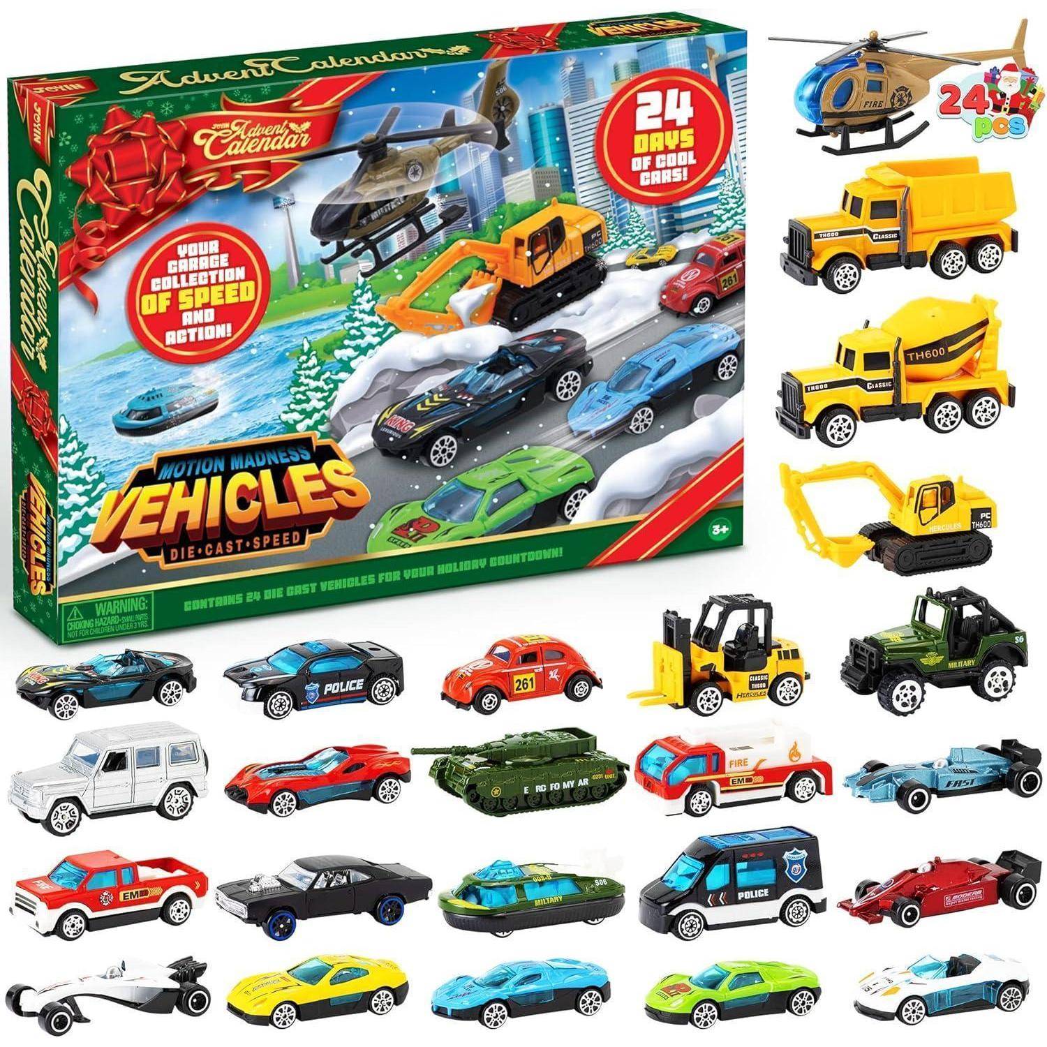 Adventskalender 2024 Kinder Diecast Autos Baustellen Spielzeug