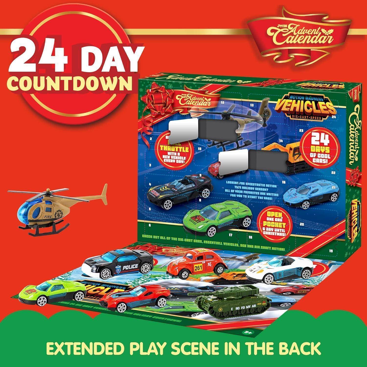 Adventskalender 2024 Kinder Diecast Autos Baustellen Spielzeug