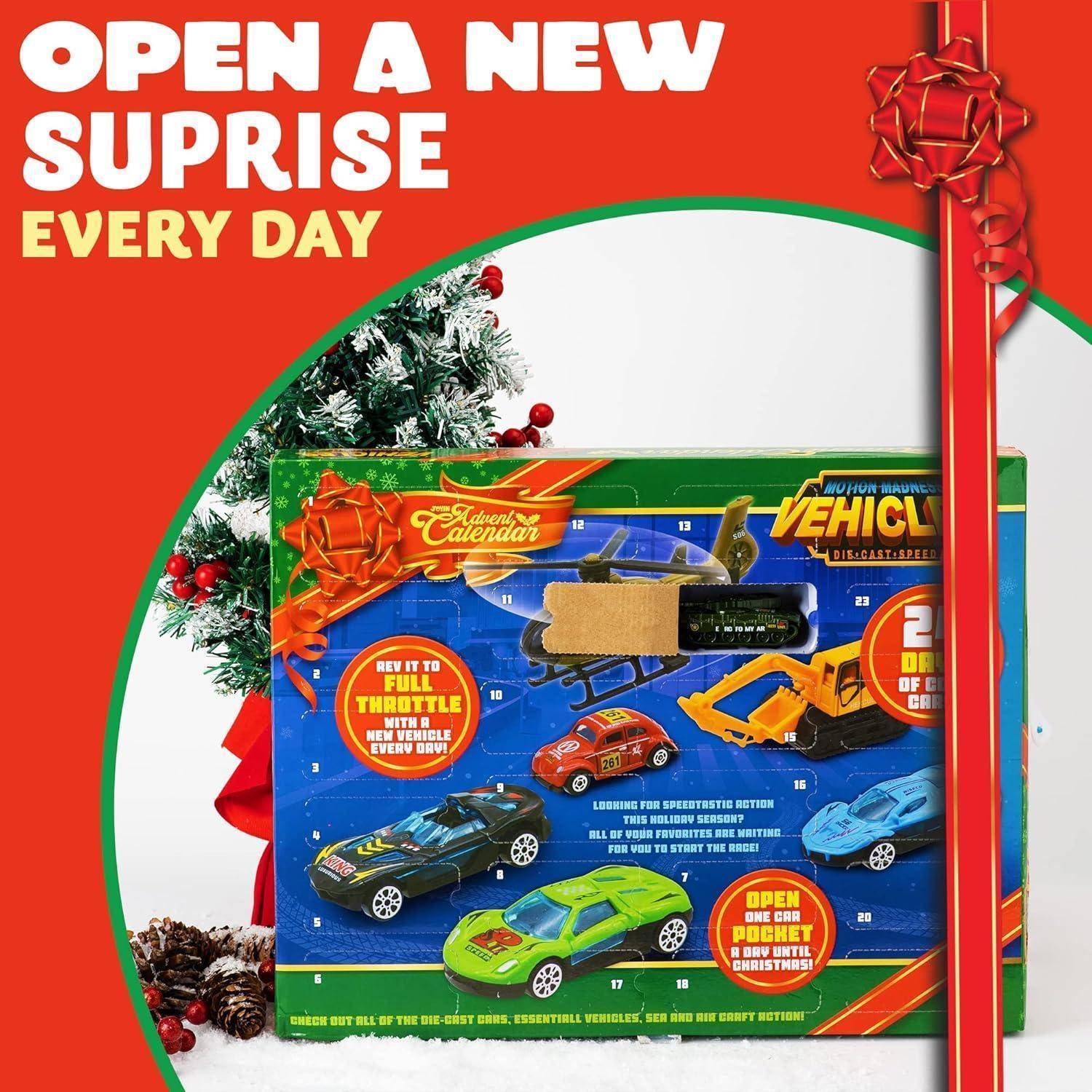 Adventskalender 2024 Kinder Diecast Autos Baustellen Spielzeug