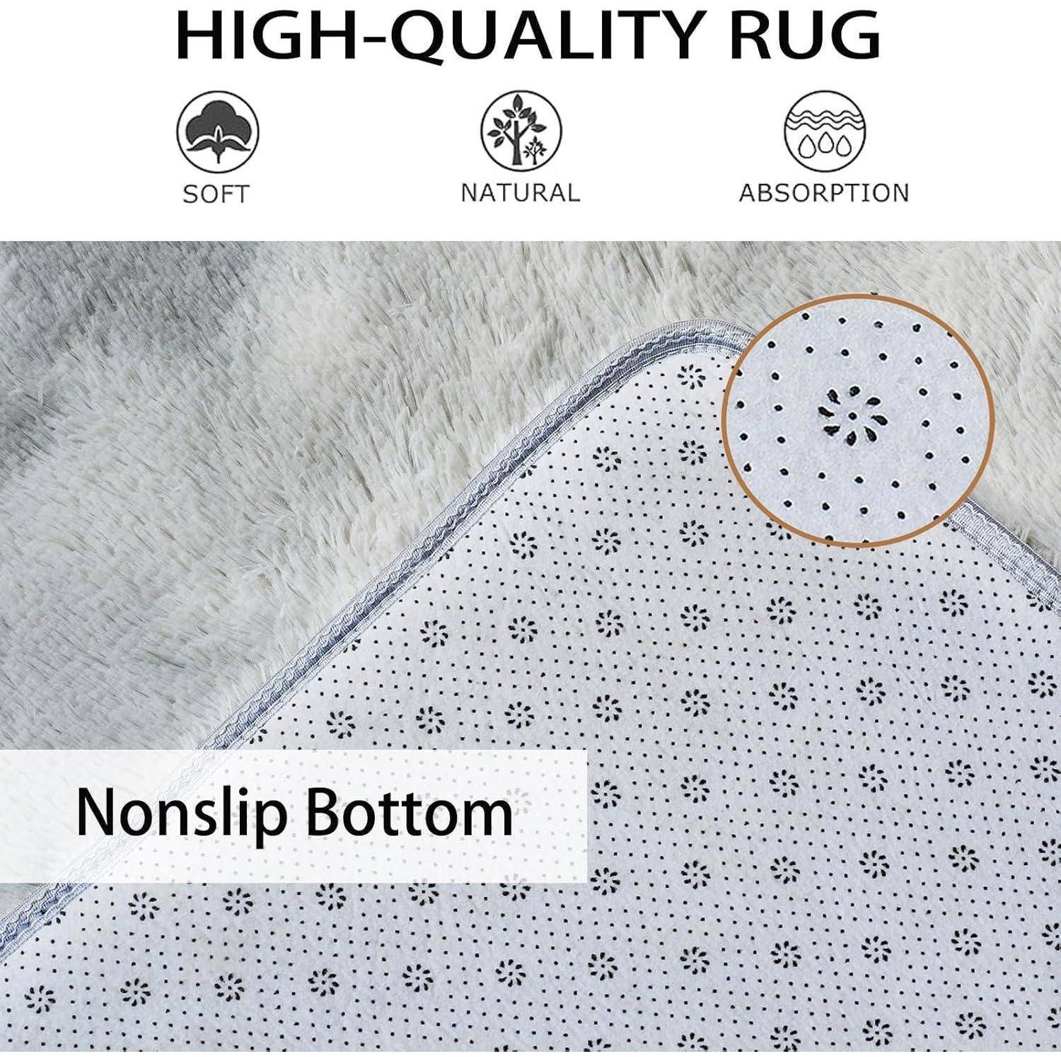 Teppich Hochflor Schlafzimmer Kinderzimmer grau 90×160 cm Hellgrau