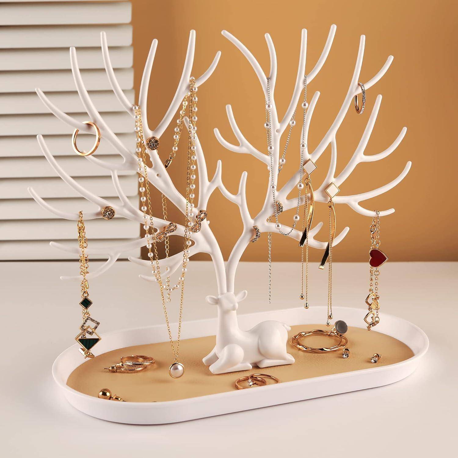 Geweih Schmuckständer Hirsch Design mit Schubladen