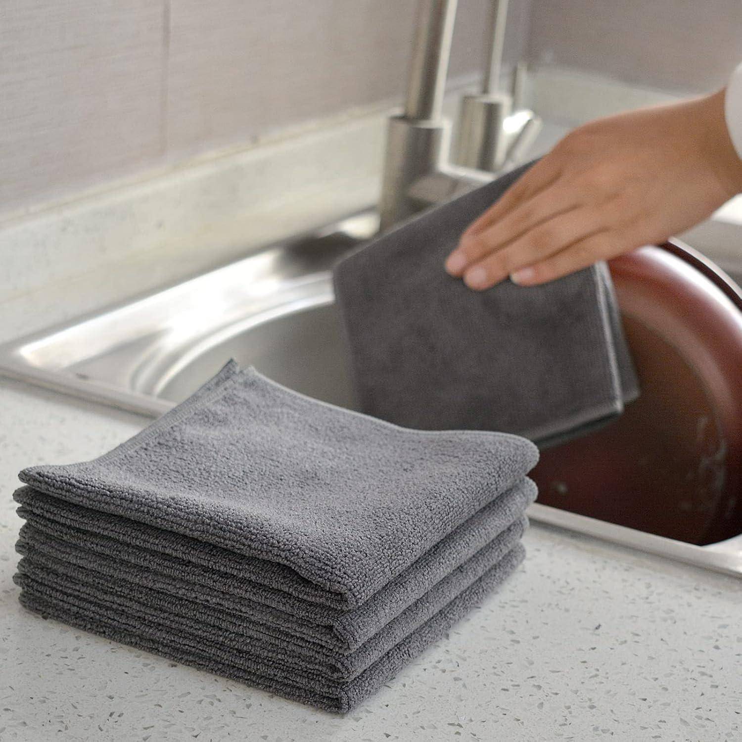 Microfaser Reinigungstücher Grau Küchenlappen 30x30cm 20er Set