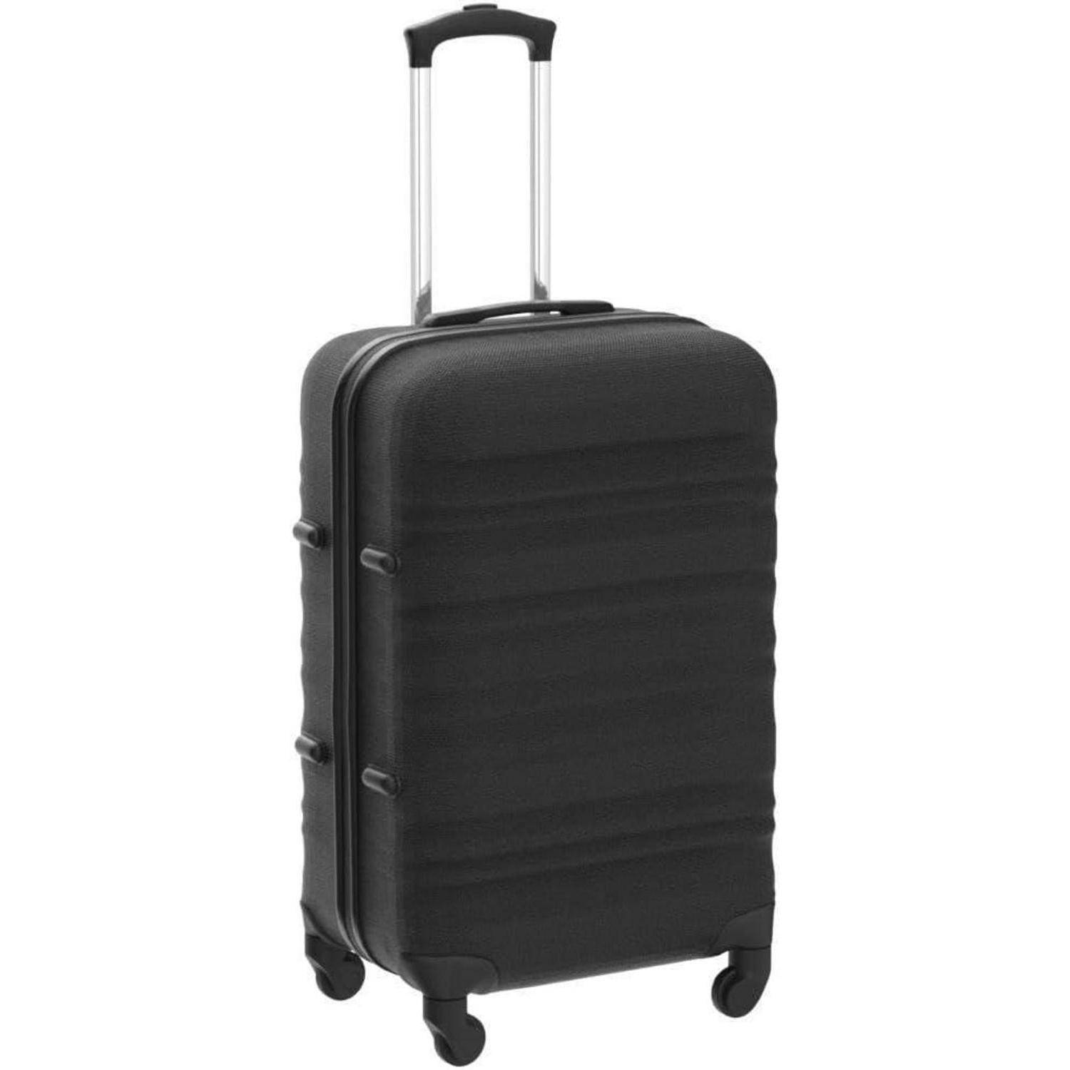 Hartschalen-Koffer Trolley Rollkoffer TSA-Schloss 4 Rollen Schwarz
