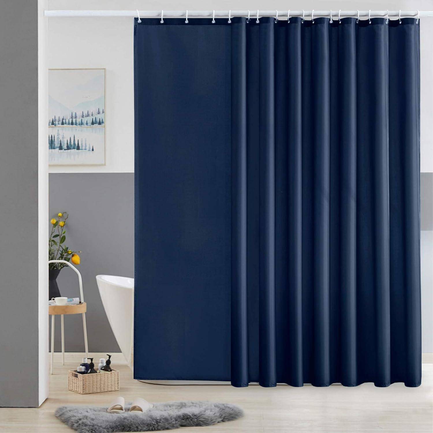 Duschvorhang Überlänge Badvorhang Anti-schimmel Textil Dunkelblau