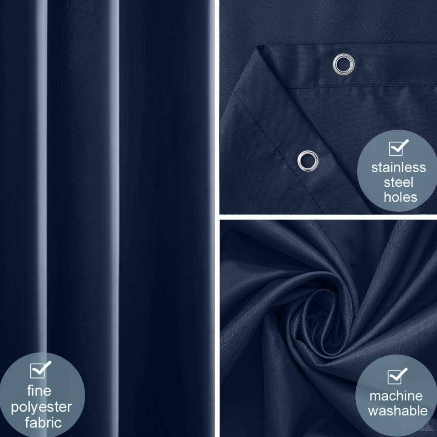 Duschvorhang Überlänge Badvorhang Anti-schimmel Textil Dunkelblau