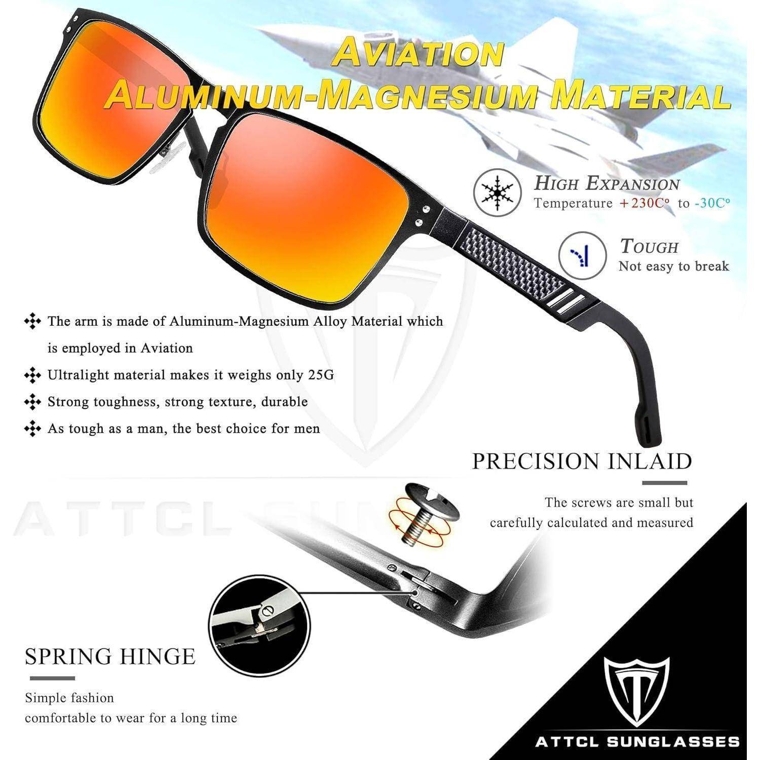 Polarisierte Fahren Sonnenbrille Herren Al-Mg Metall Ultraleicht
