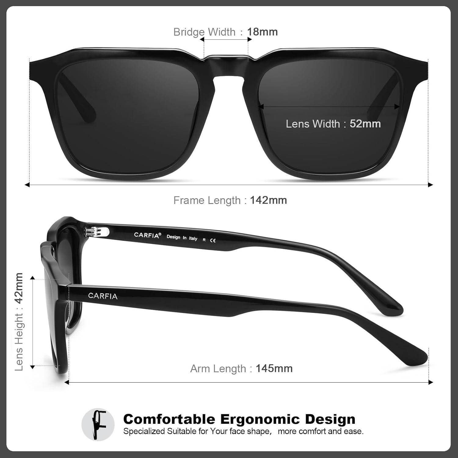 Kleine Polarisierte Sonnenbrille Herren UV400 für Schmale Gesichter