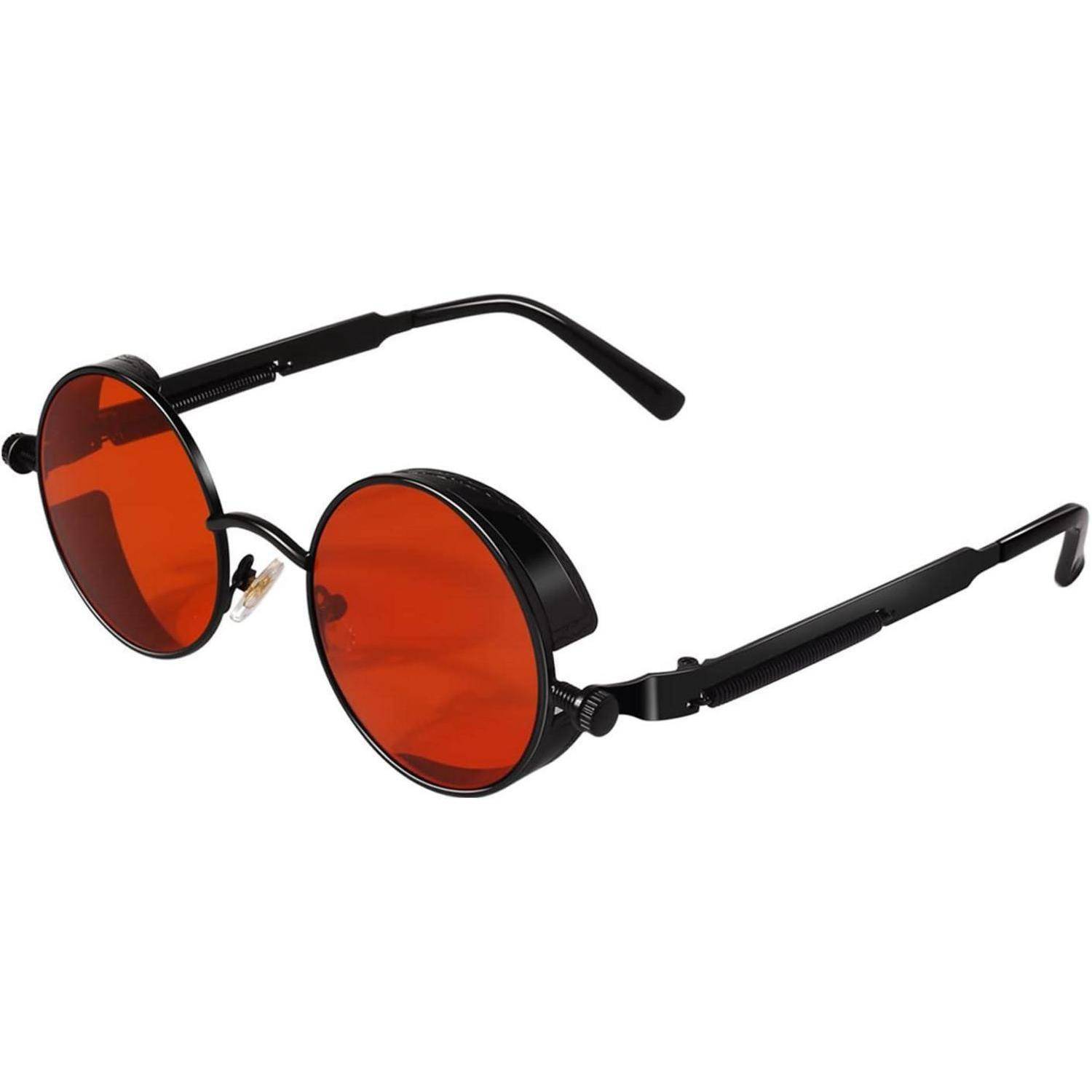 Steampunk Retro Runde Polarisierte UV400 Sonnenbrille Herren Damen