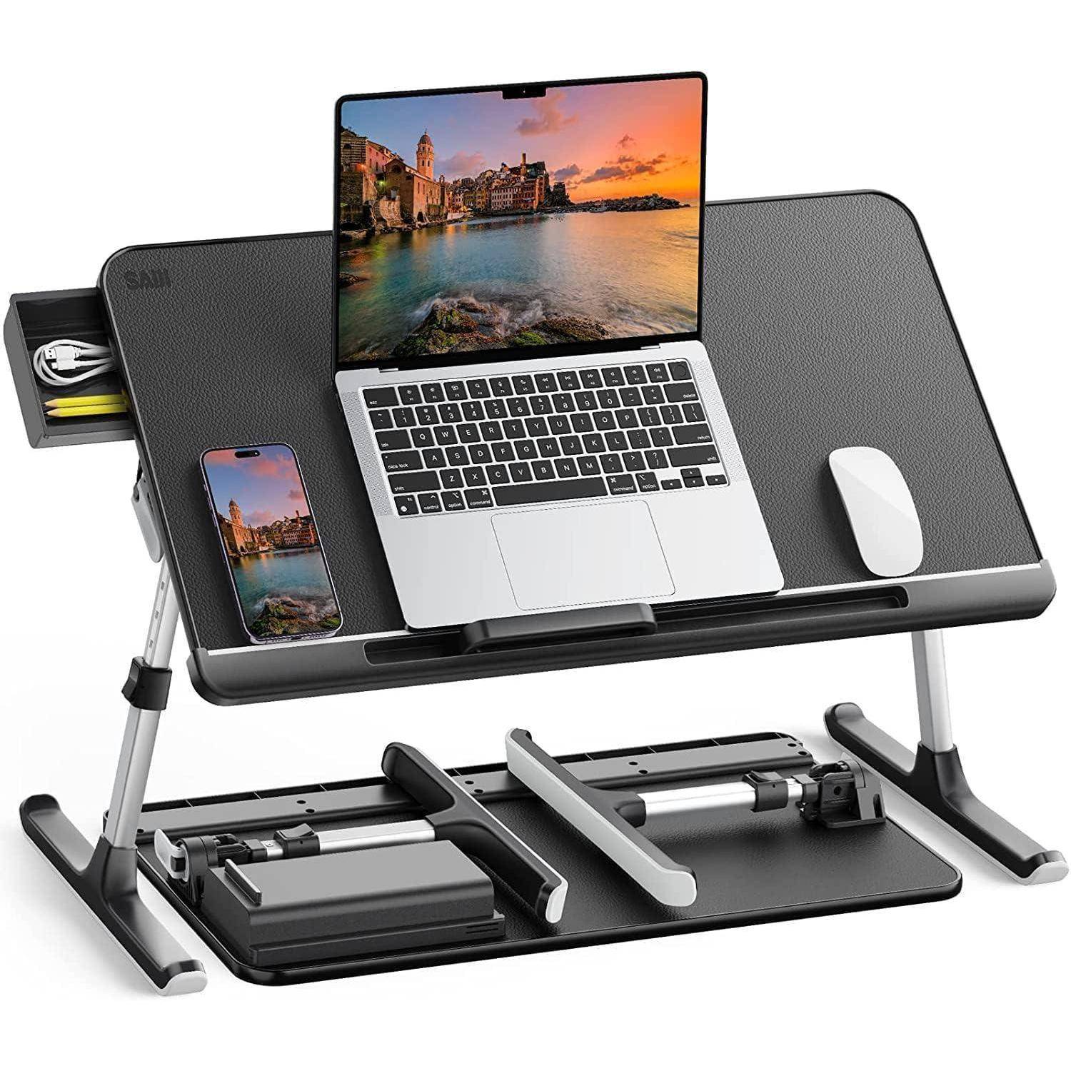 Verstellbarer Laptoptisch Betttisch mit Schublade klappbare Beine E0