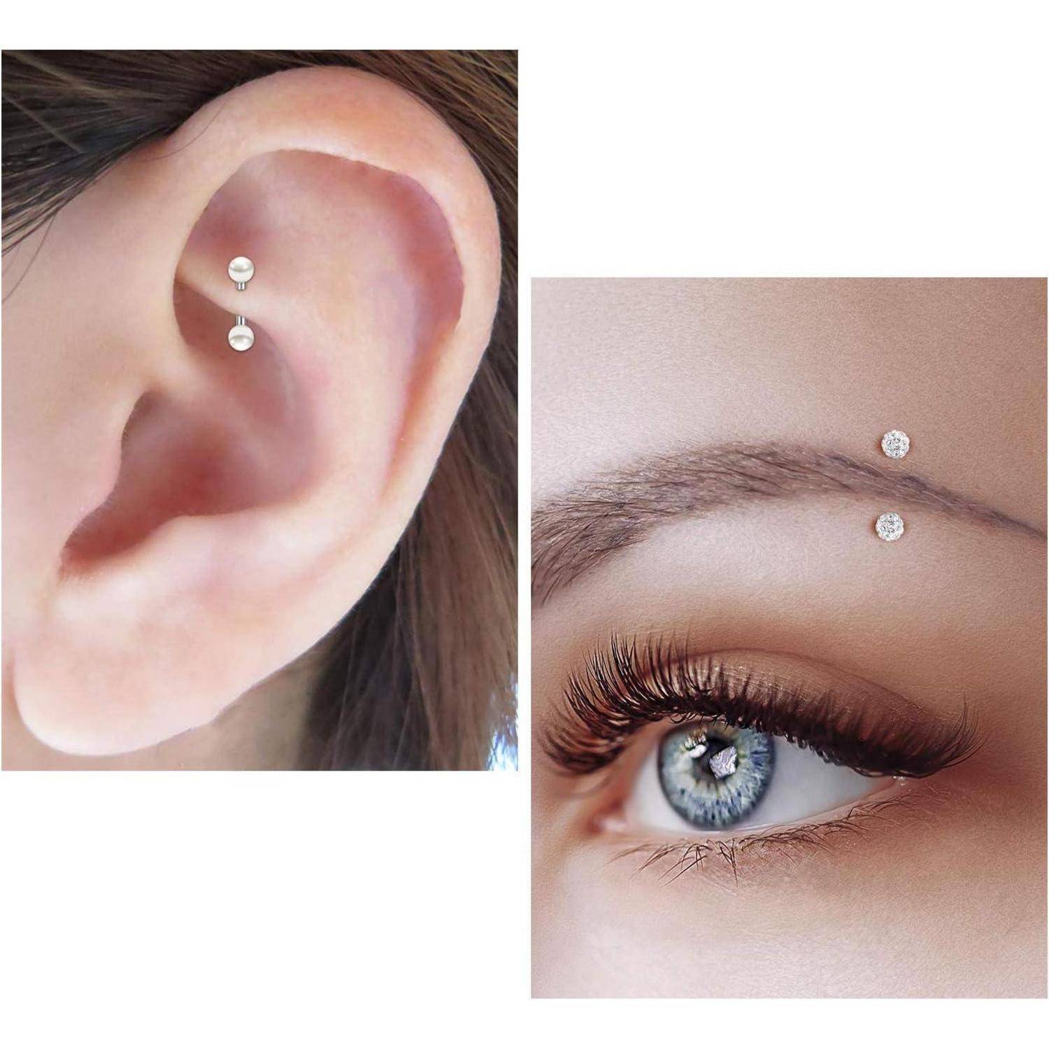 Augenbrauenpiercing Rook Piercing Ohrringe 16G 8mm Chirurgenstahl
