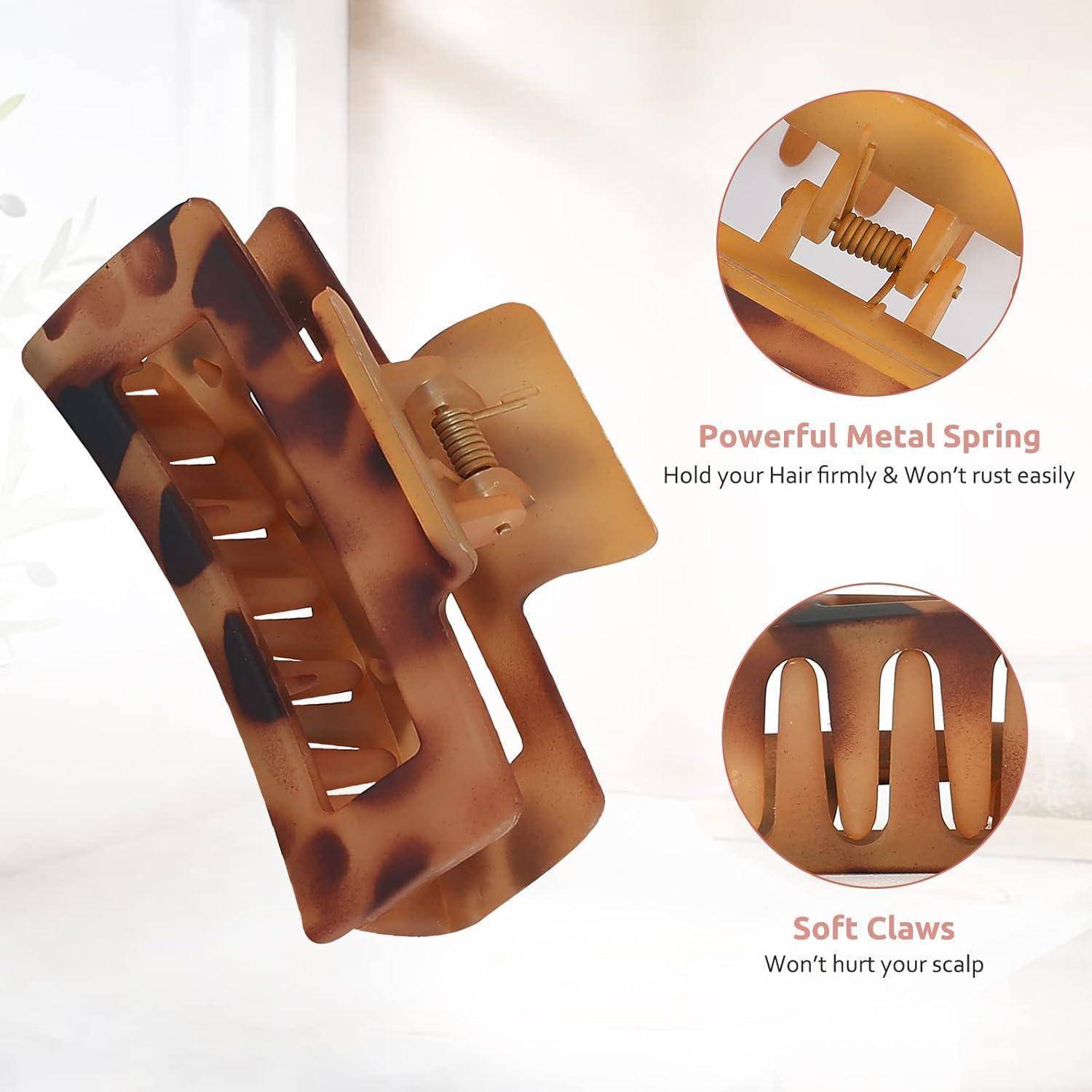 8er Set Große Haarklammer 8cm für dickes Haar - Rutschfestes Jaw Clips