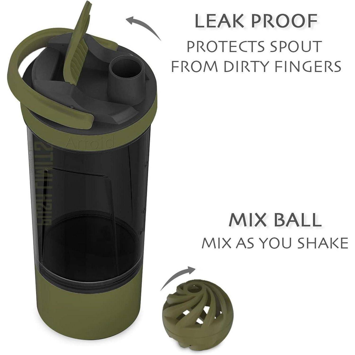 Inspirational Protein Shaker Flasche 680 ml Kunststoff Dual Mixing
