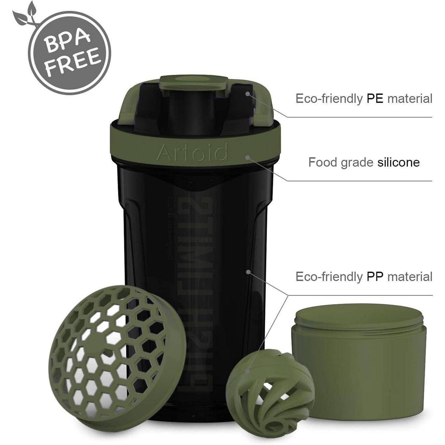 Inspirational Protein Shaker Flasche 680 ml Kunststoff Dual Mixing