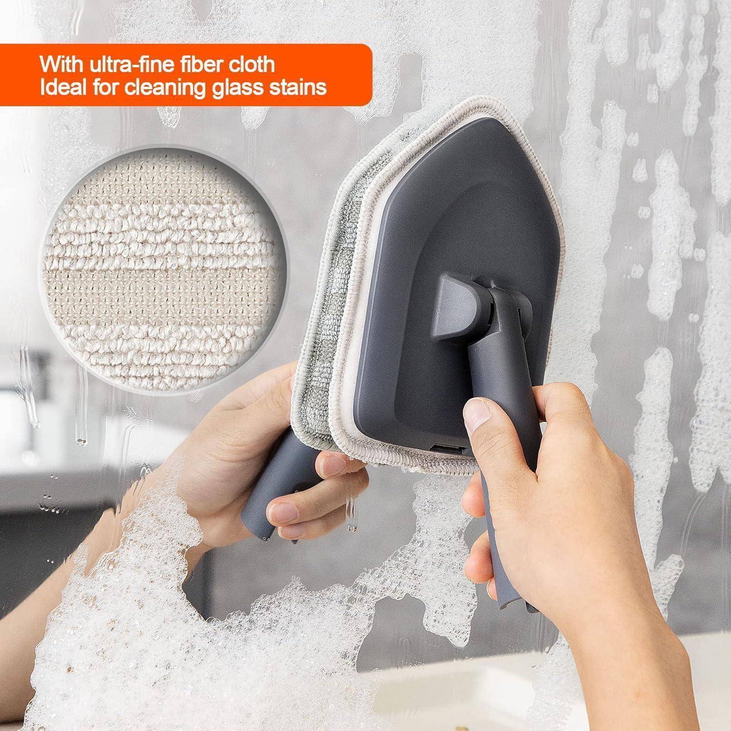 Schrubber mit Stiel 4-in-1 Reinigungsbürste Bad Schwammtuch