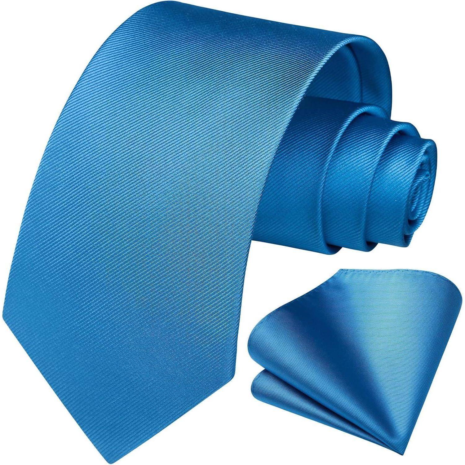 Krawatte Herren Hochzeit Einstecktuch Set E3 Blau