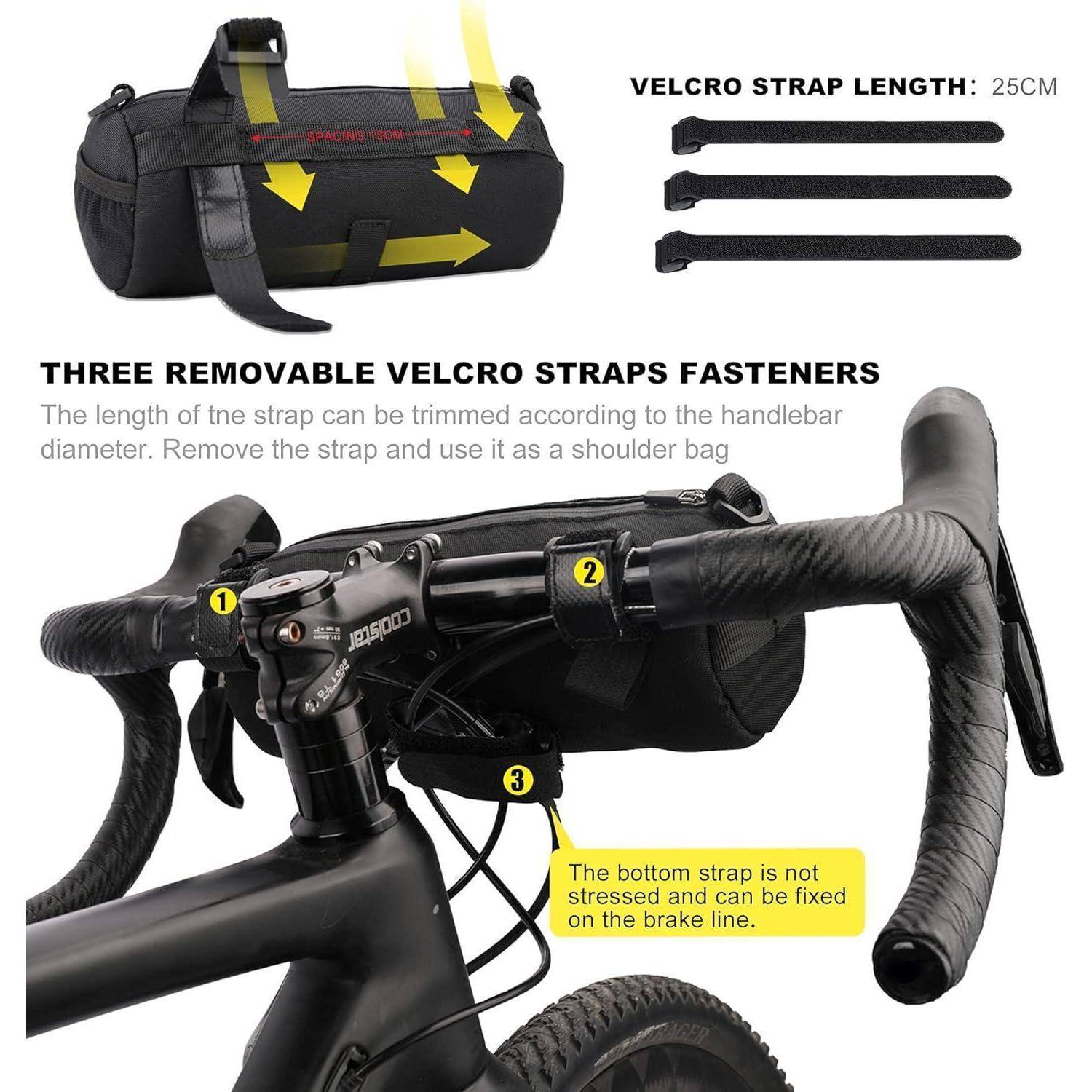 Lenkertasche Fahrradtasche Schultergurt Rennrad Schwarz gelb