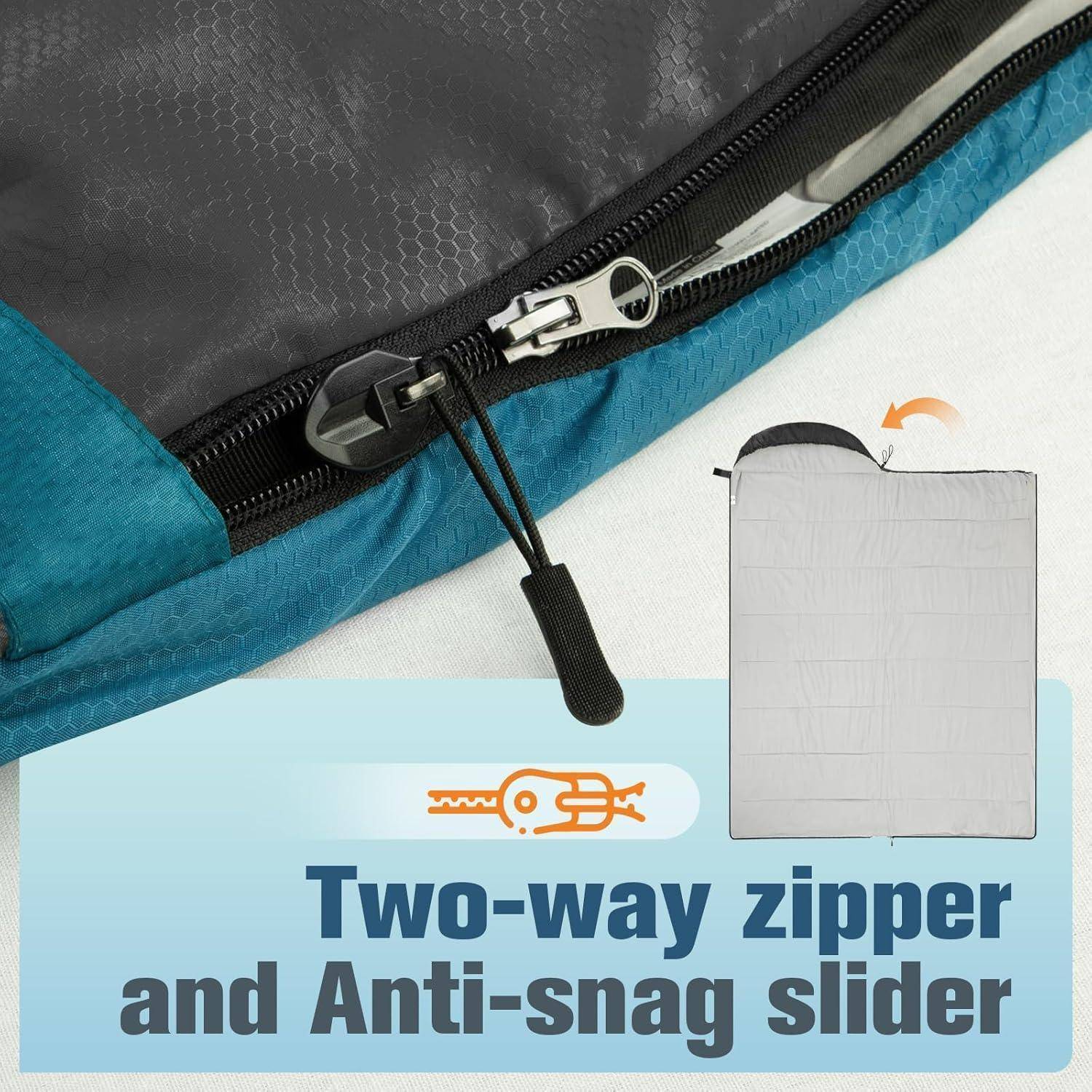 Schlafsack Winter 5bis20Grad bPolyester Liner -Königsblau 10 Grad