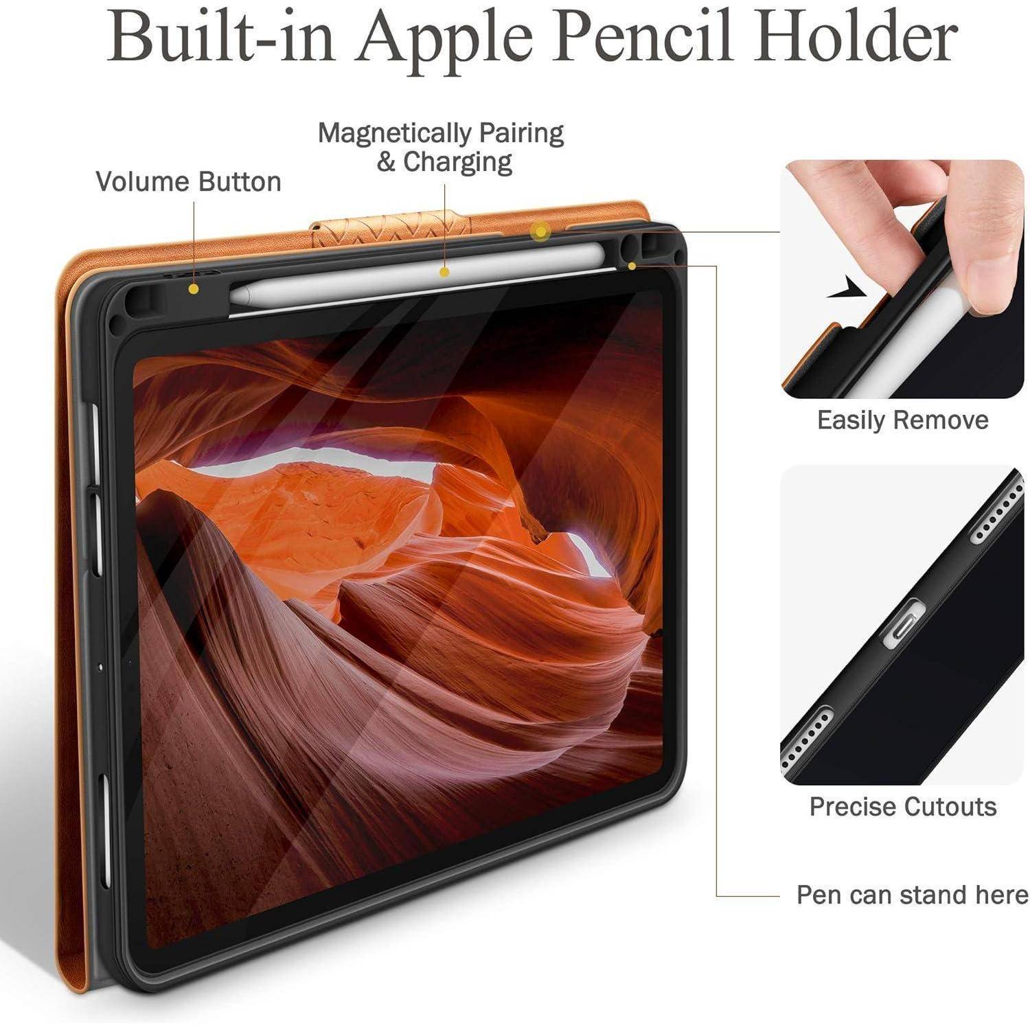 Hülle iPad Air 11 10.9 Stifthalter AutoSchlaf PULeder M3M2 Braun