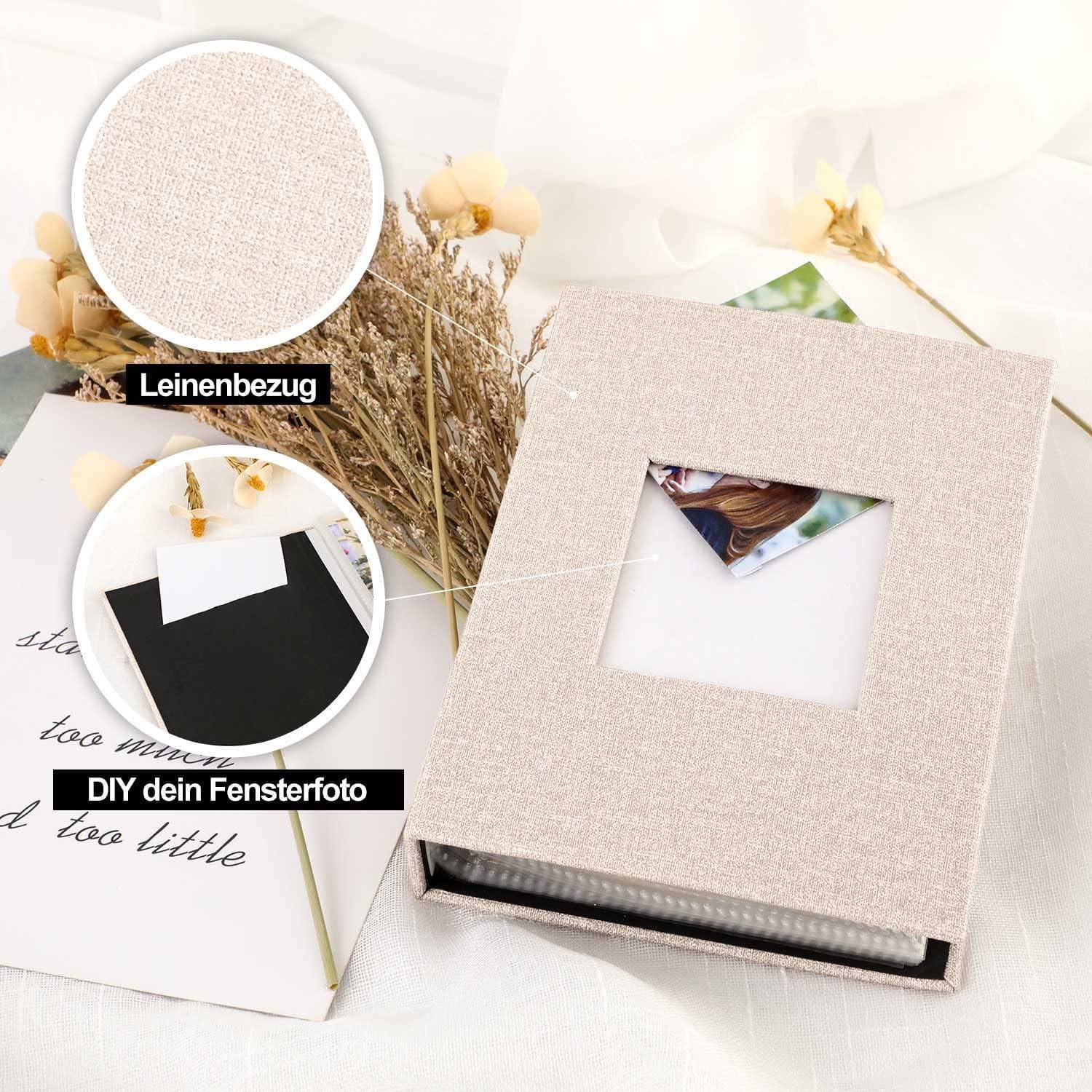 Fotoalbum 10x15 Einsteckalbum Hochformat 50 Beutel 2 Packungen Beige