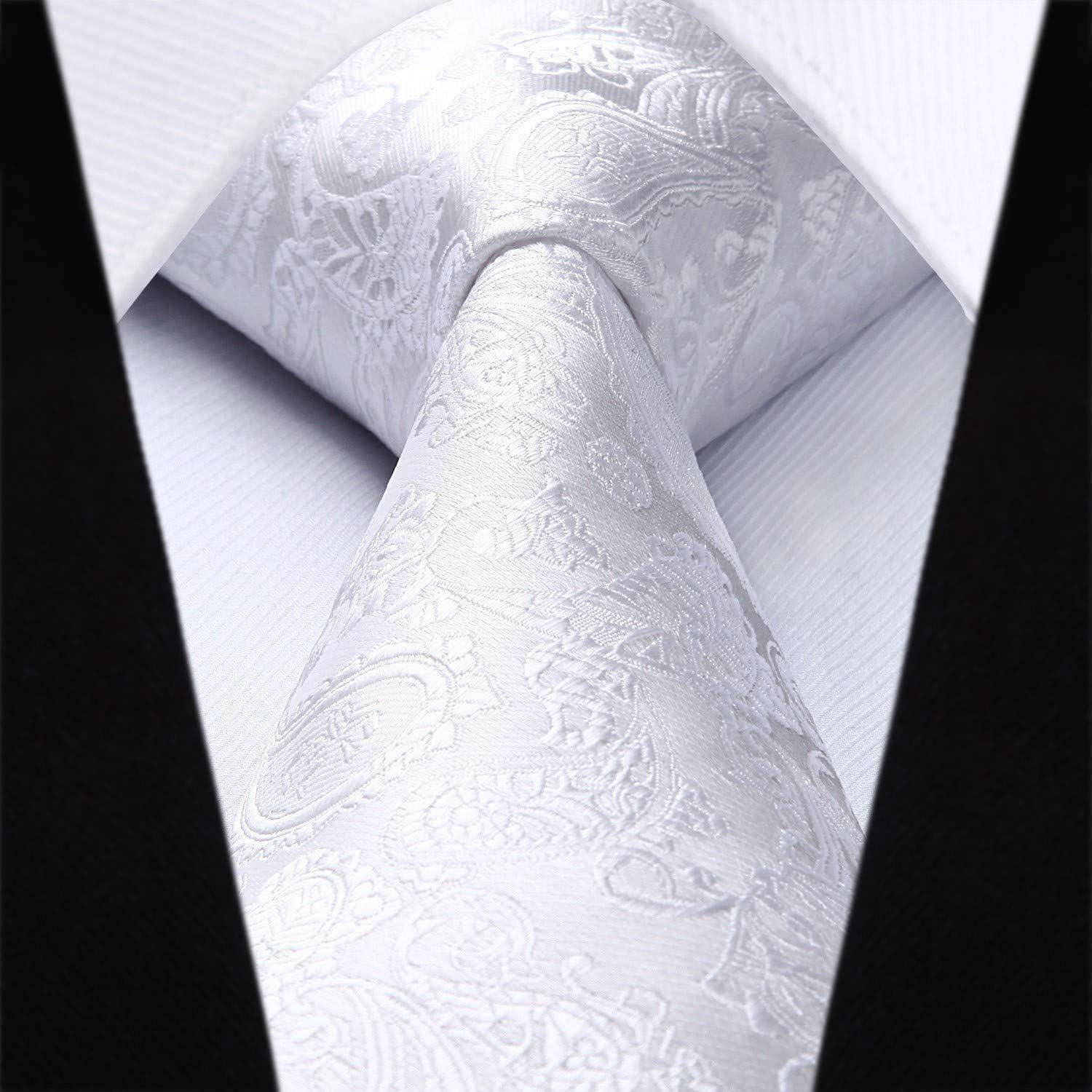 Weste Herren Hochzeit Jacquard floral Krawatte Einstecktuch 3XL Weiß