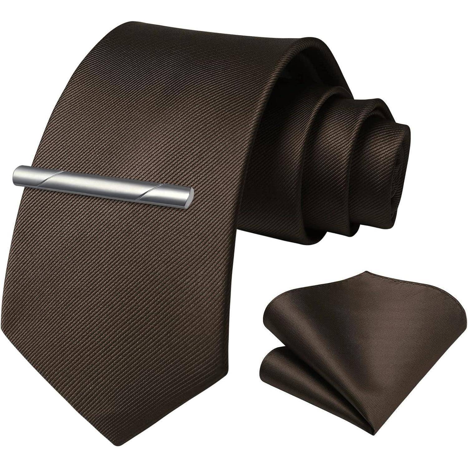 Krawatte Herren Hochzeit Einstecktuch Einheitsgröße Braun
