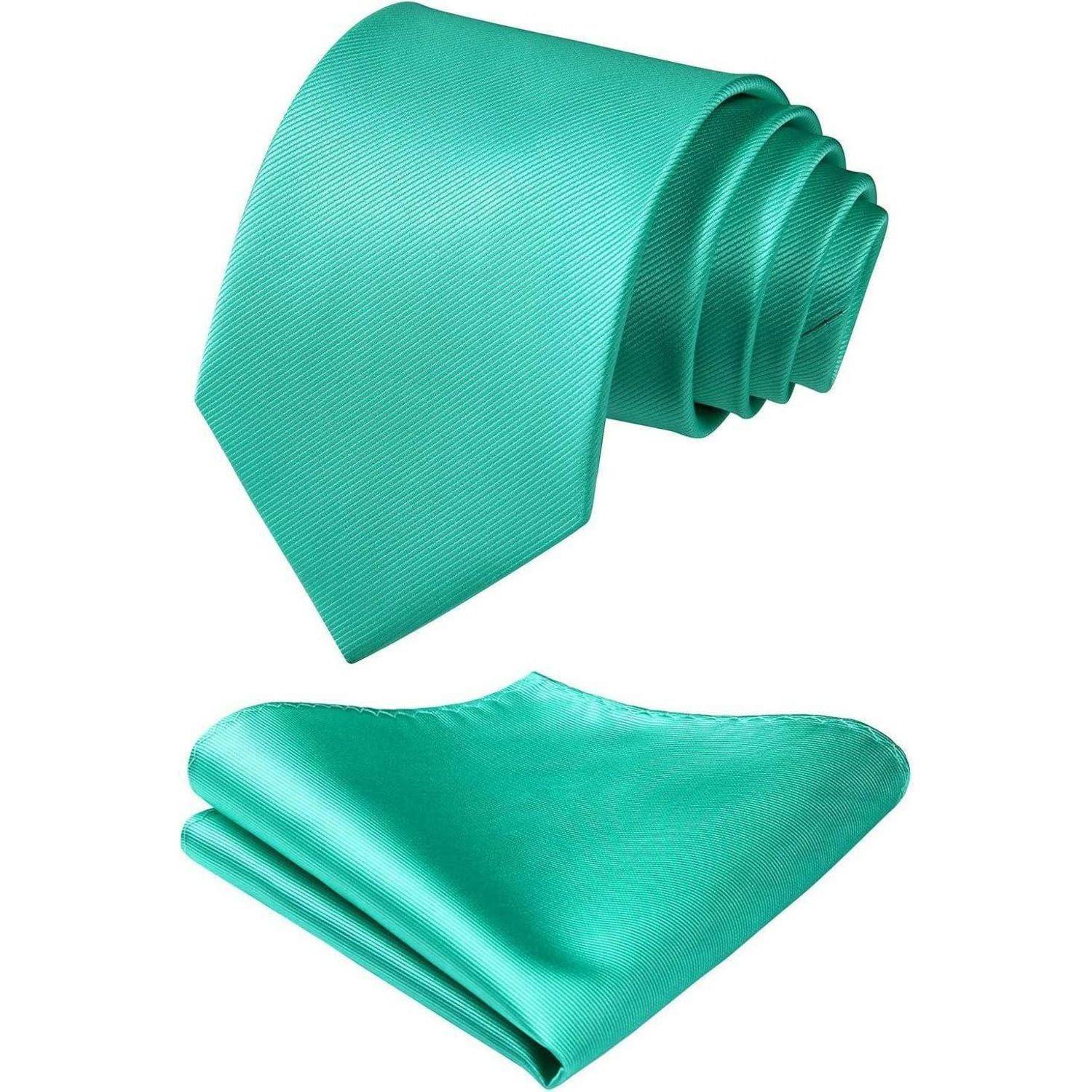 Krawatten Set Herren Hochzeit Einstecktuch Einheitsgröße Aqua