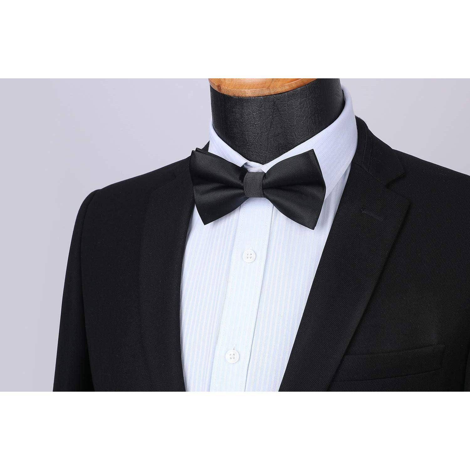 Fliege Herren BereitsGebunden Hochzeit Anzug Paisley Schwarz 1
