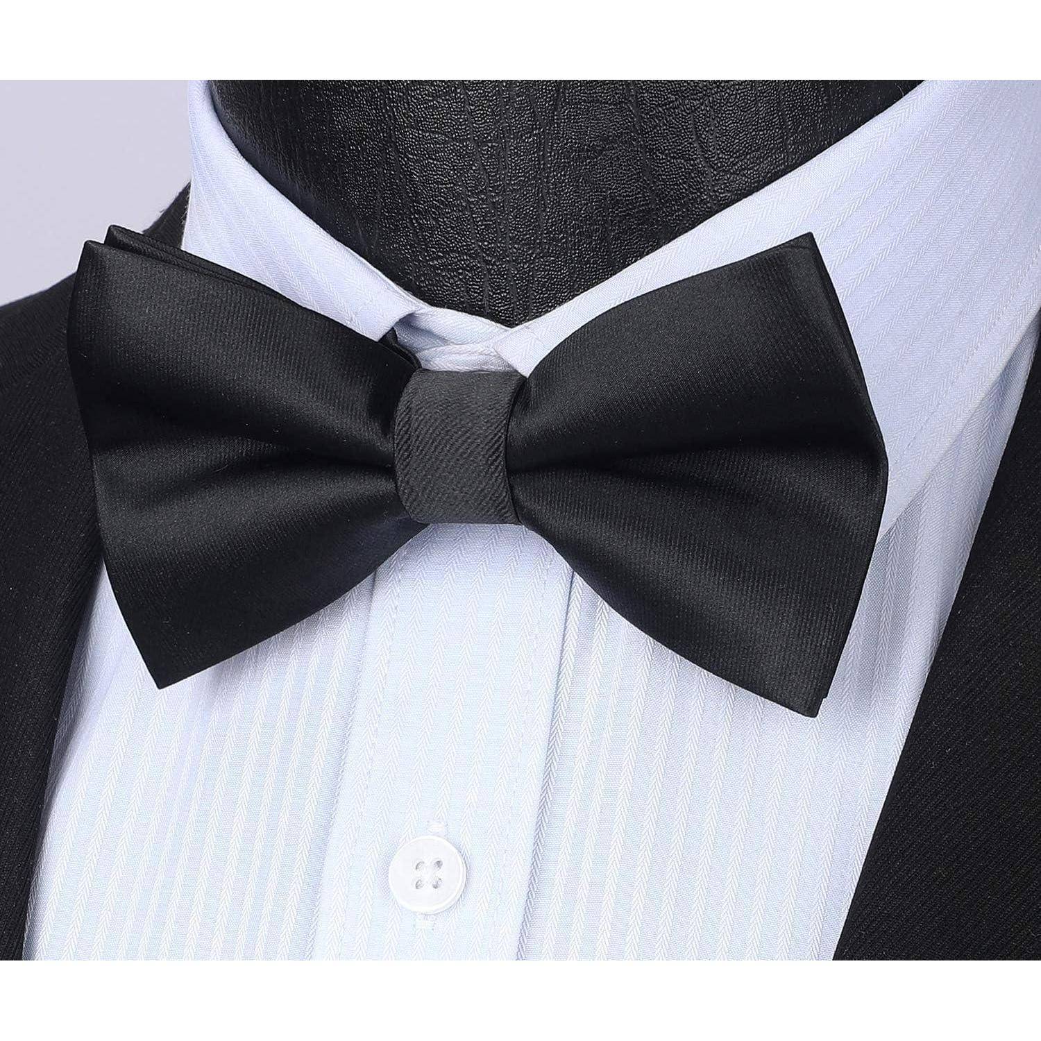 Fliege Herren BereitsGebunden Hochzeit Anzug Paisley Schwarz 1