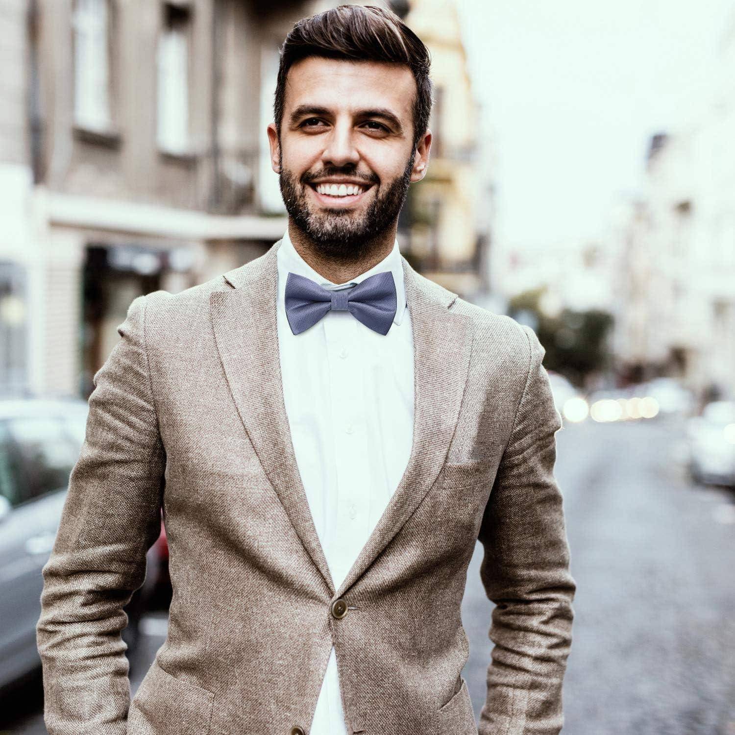 Fliege Herren Einstecktuch Smoking Hochzeit Vorgebundene B1-anthrazit