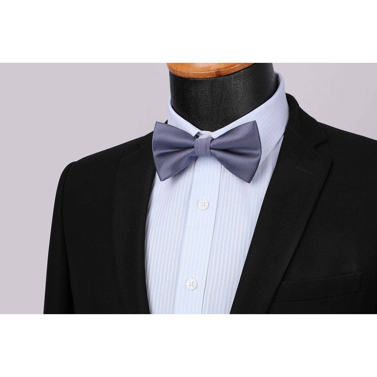Fliege Herren Einstecktuch Smoking Hochzeit Vorgebundene B1-anthrazit
