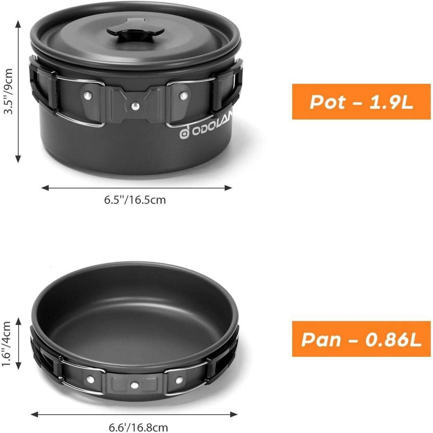 Kochgeschirr Topf Pfanne Camping Geschirr Set 18 pcs + Kocher