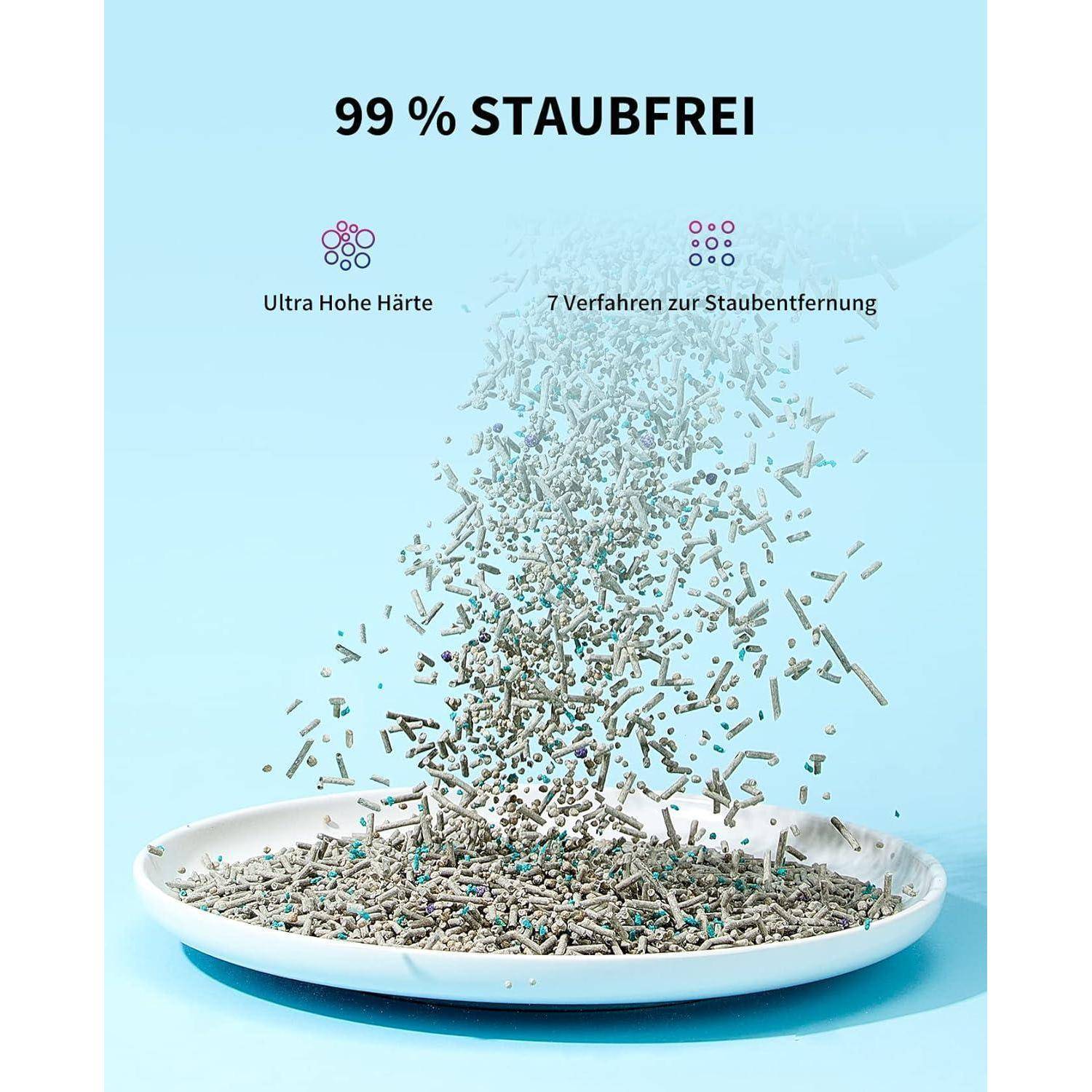 5-in-1 Gemischtes, Spülbares Katzenstreu, Aktivkohle, Extrem
