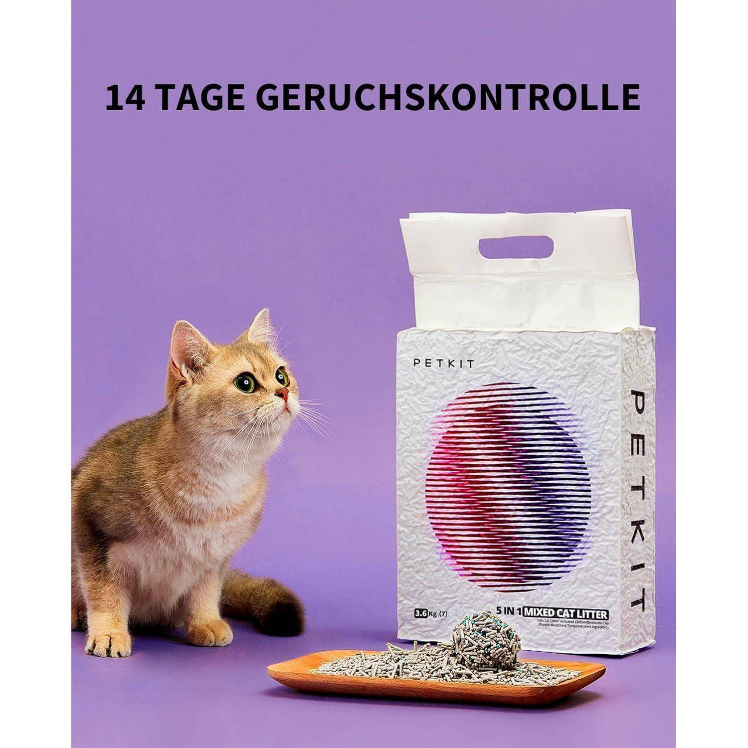 5-in-1 Gemischtes, Spülbares Katzenstreu, Aktivkohle, Extrem