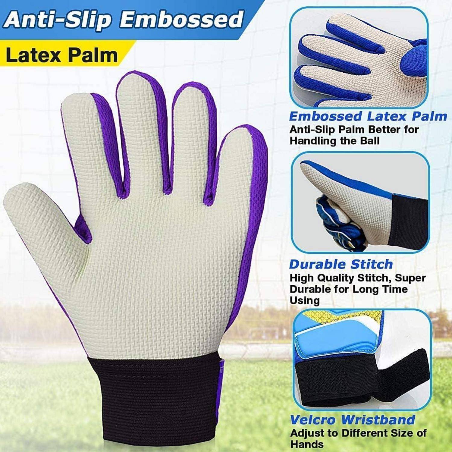 Anti-Rutsch Geprägte Latex-Handschuhe mit Handfläche: Mit geprägter Latex-Handfläche für besseren Griff, strapazierfähige Nähte und verstellbarem Klettverschluss am Handgelenk.