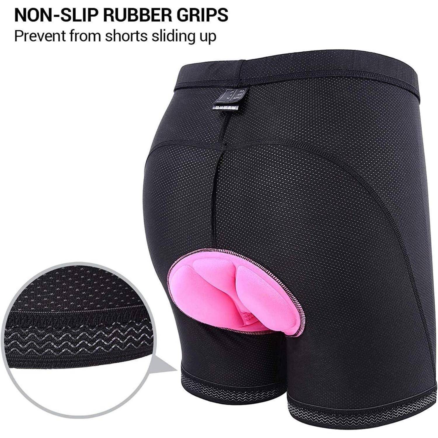 Fahrradunterhose Damen 4D Gepolstert Elastisch Atmungsaktiv S Schwarz