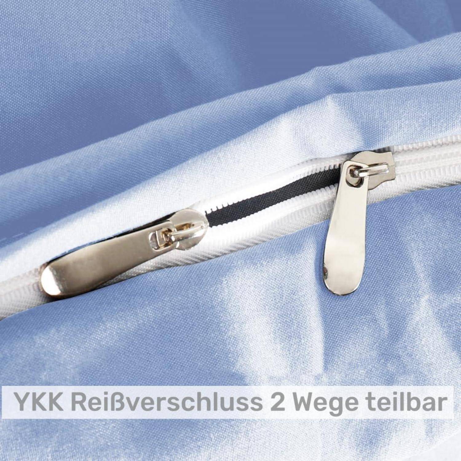 Bettwäsche Microfaser Bettbezug Kissenbezug 200 x 220 cm Spa Blau