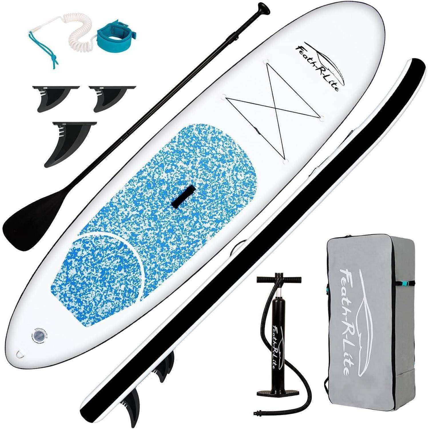 SUP Board Set Zubehör 2 Personen Anfänger 10' MARMORSTRUKTUR HELLBLAU