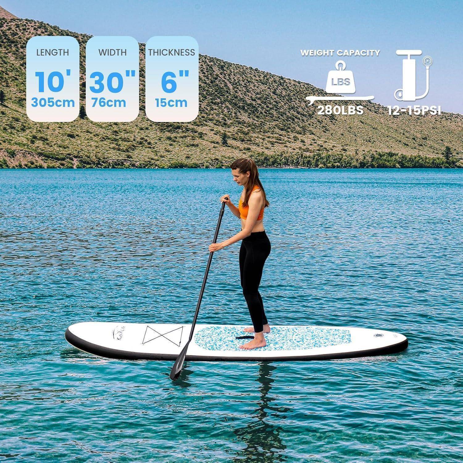 SUP Board Set Zubehör 2 Personen Anfänger 10' MARMORSTRUKTUR HELLBLAU