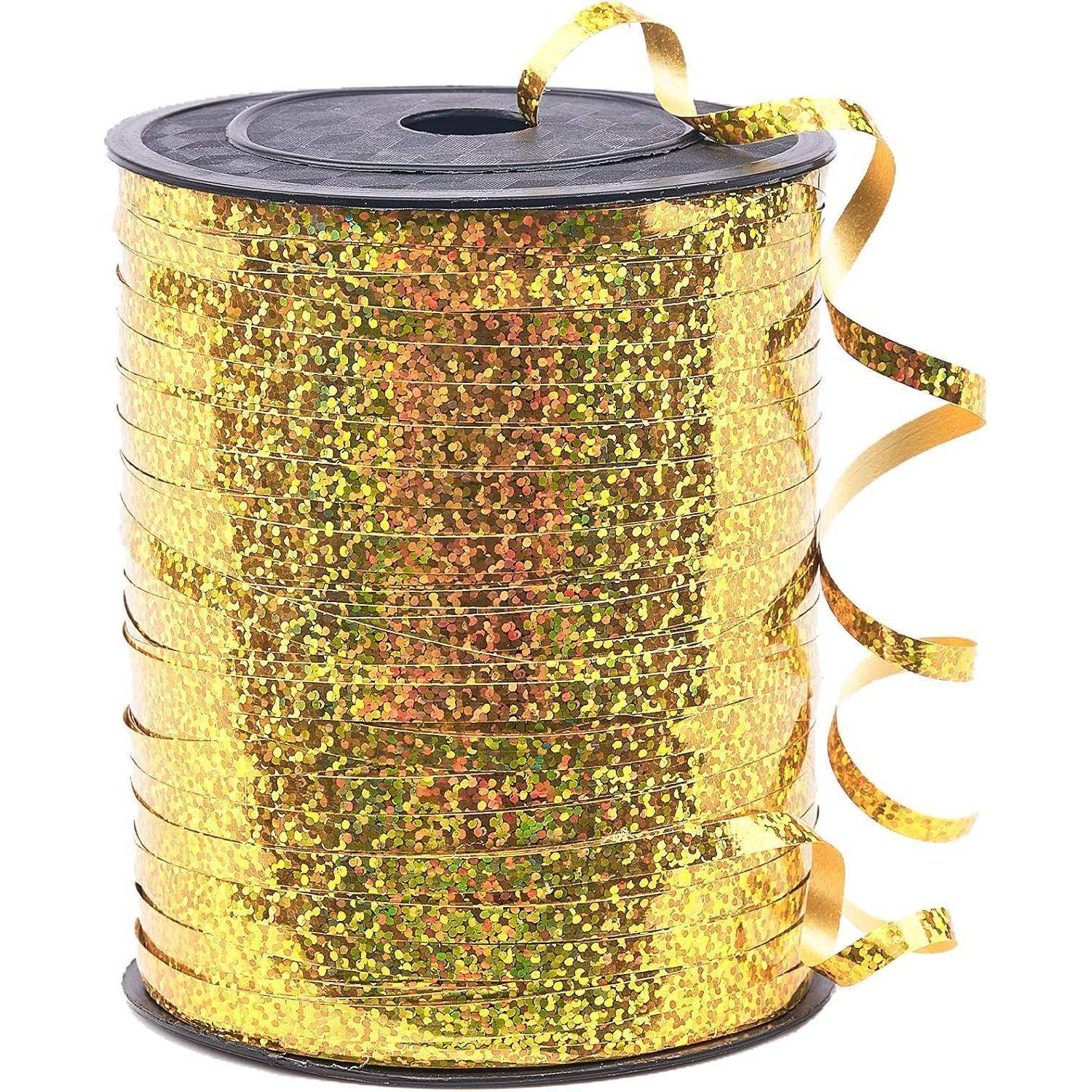 Geschenkband Gold 450m Schleifenband Ballonband Partydeko gold-0941