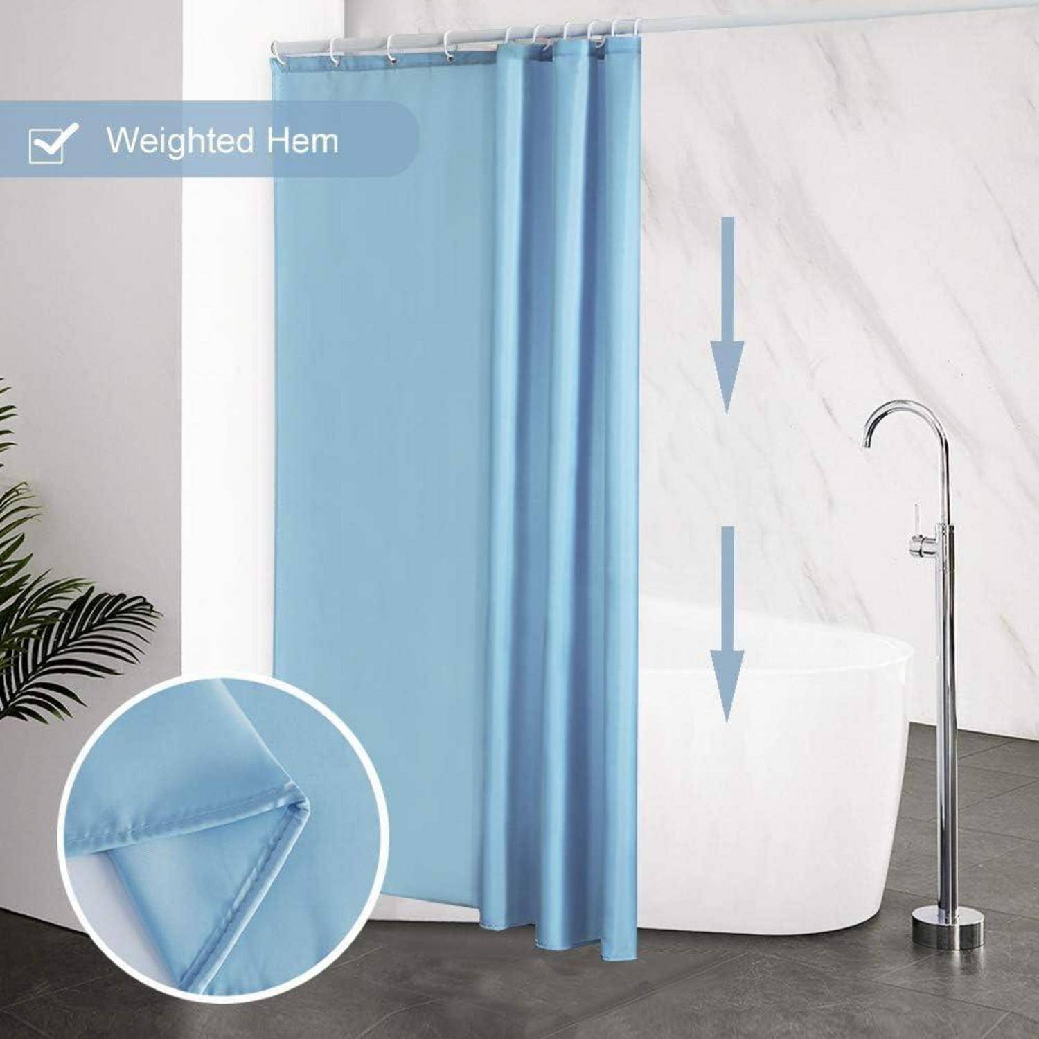 Duschvorhang Polyester H180 x B150 cm (1er Pack) Hellblau