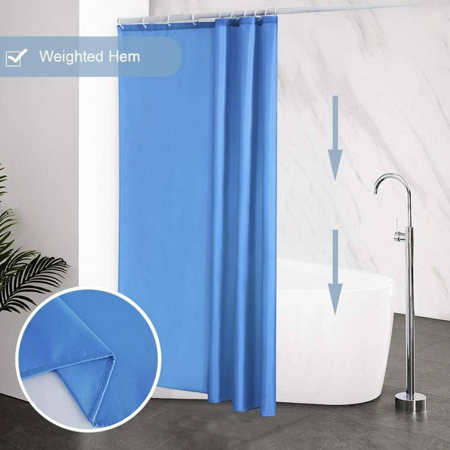 Duschvorhang schmal Polyester H180 x B150 cm (1er Pack) Blau