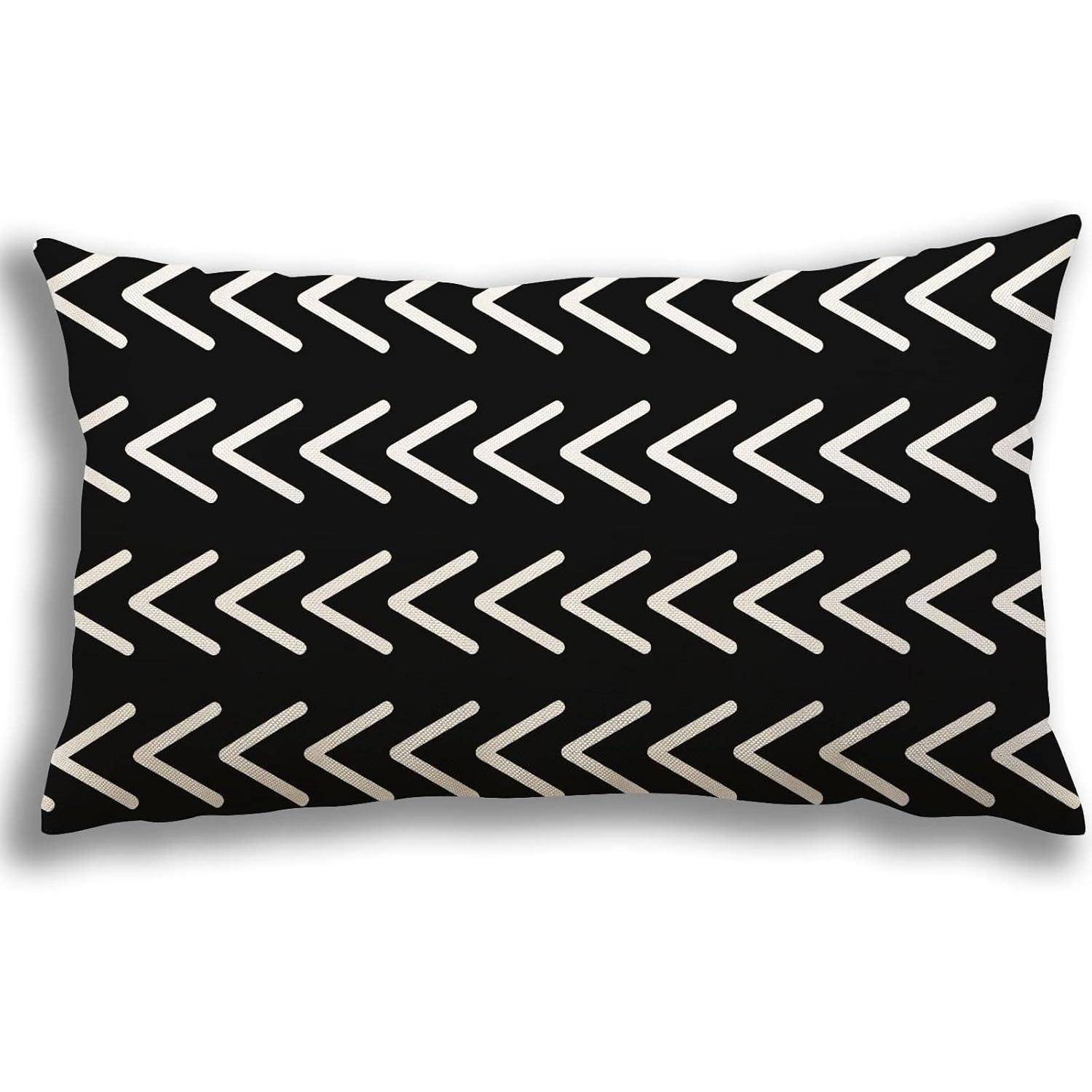 Lendenkissenbezug Sofakissenbezug Schwarz 30 x 50 cm 4 Stück