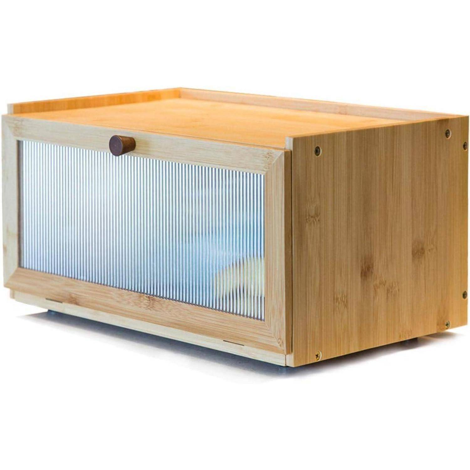 Brotkasten Holz Brotaufbewahrung Brotbox 40x25x20cm bambus