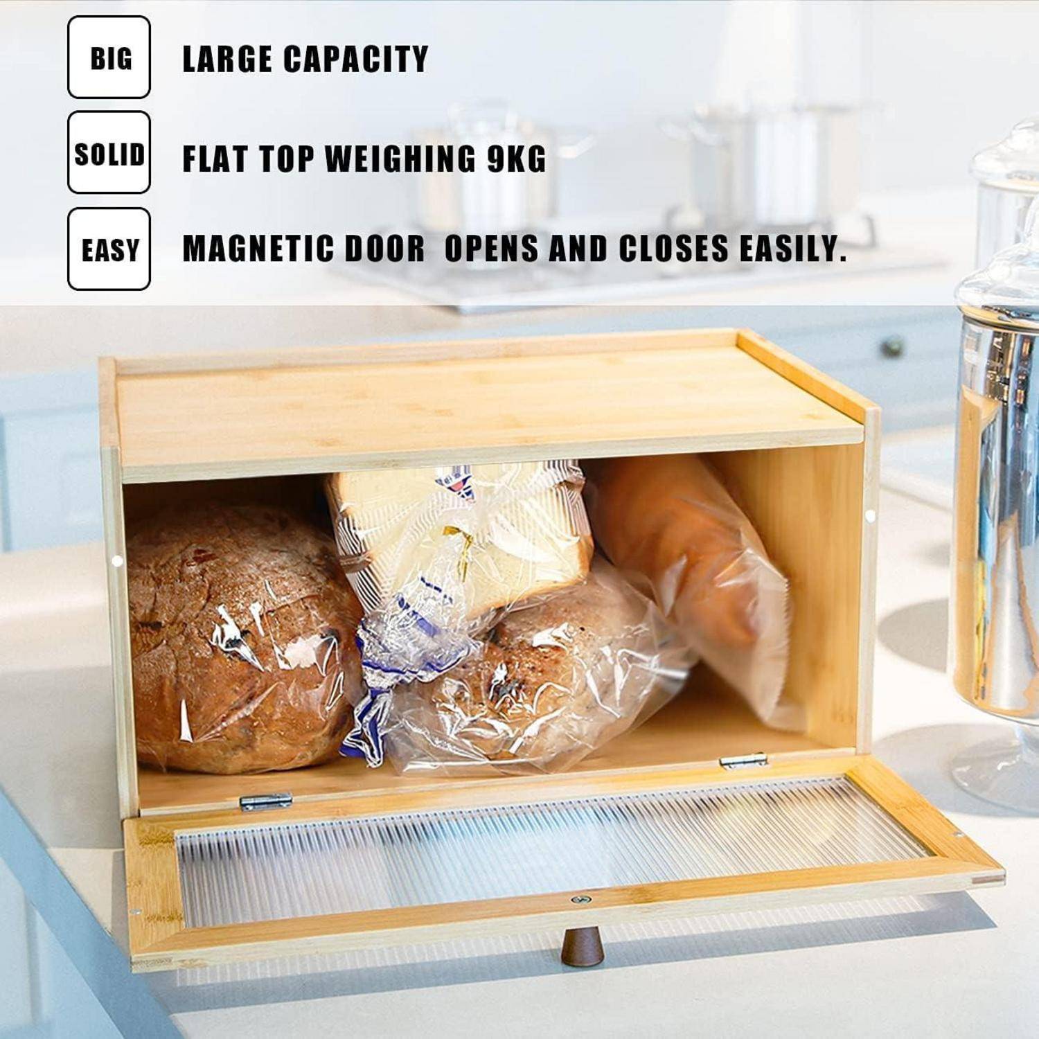 Brotkasten Holz Brotaufbewahrung Brotbox 40x25x20cm bambus