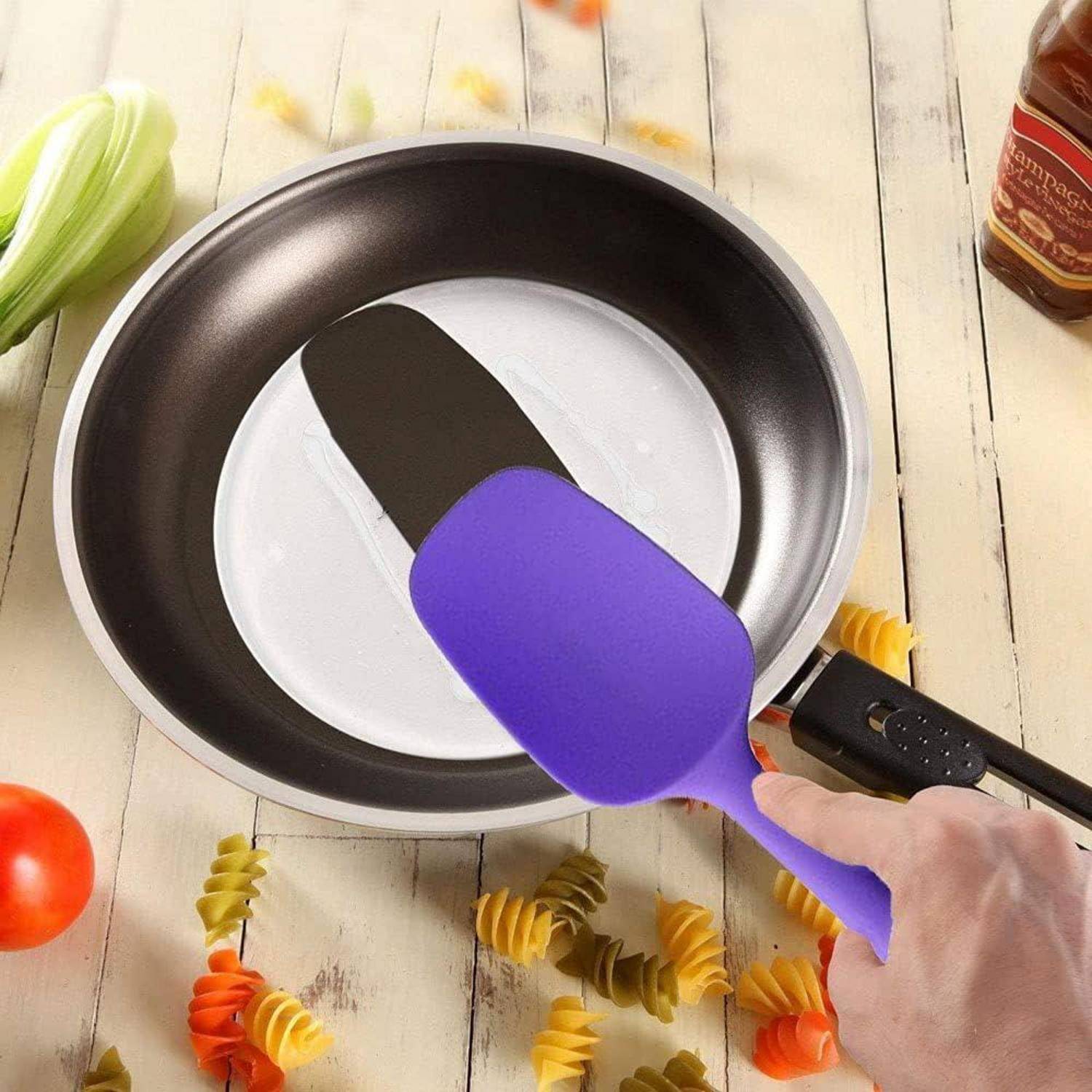 Spatel Silikon Antihaft Edelstahlkern 6teilig J Purple Spatulas 6 Lot
